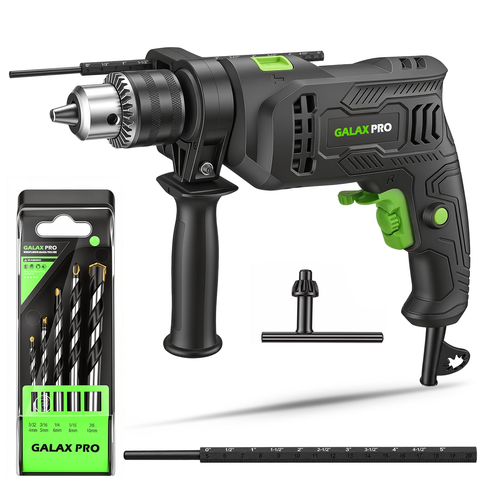GALAX PRO 4.5Amp 0-3000RPM Corded Hammer Drill with 12 Variable Speed