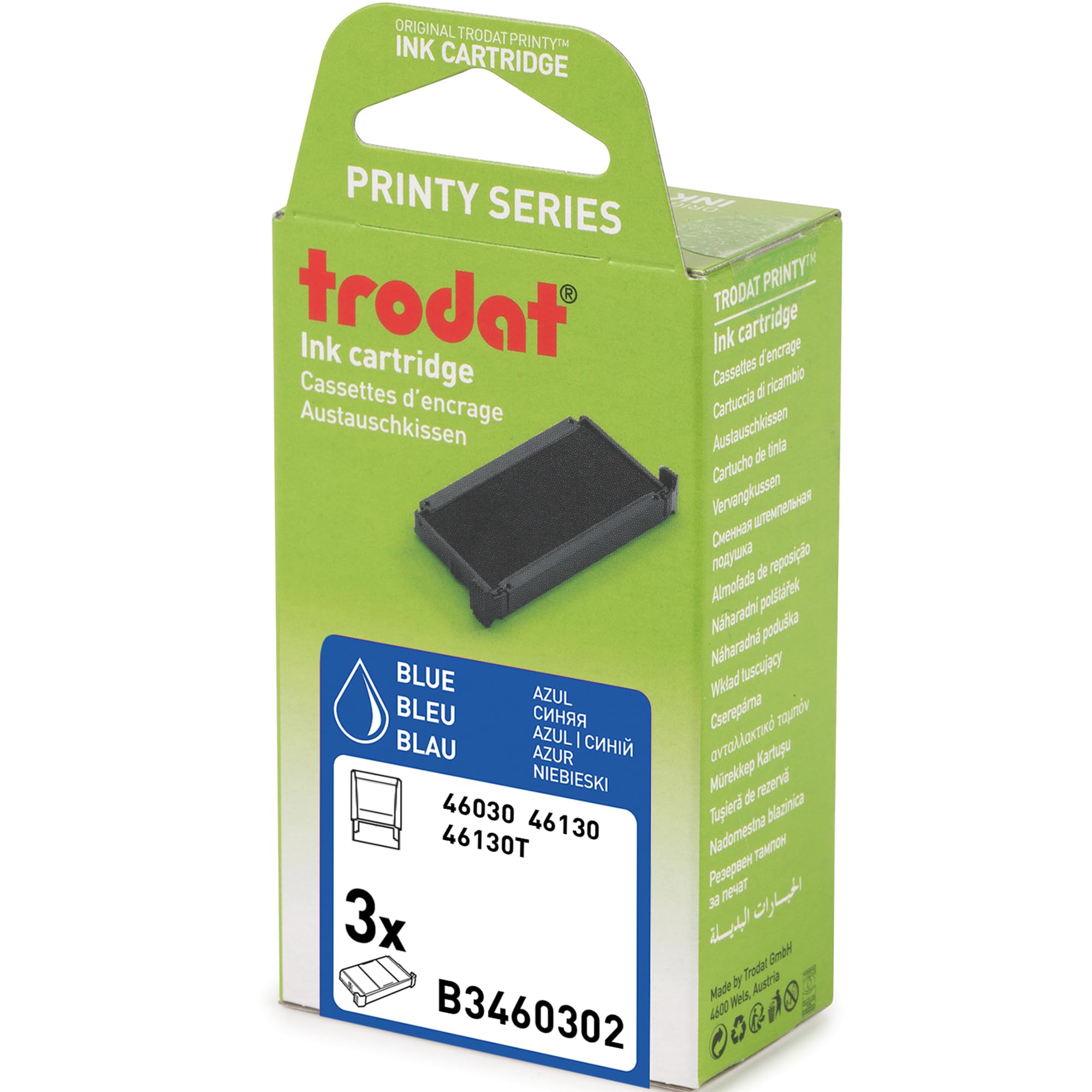 Cassette D'Encrage Trodat Rechange Pour Printy 46030 - Bleu
