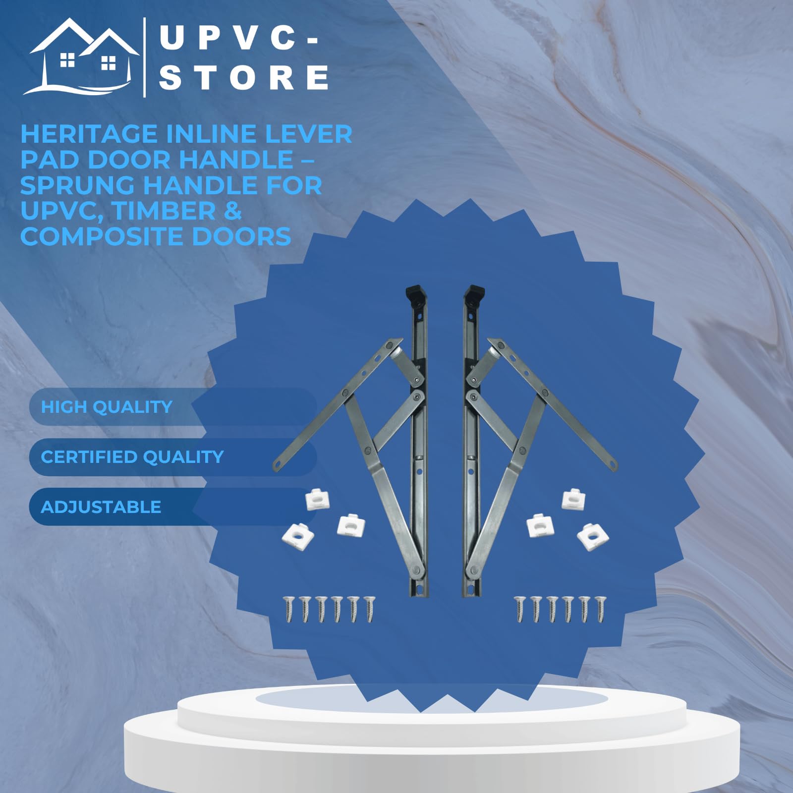 Kit de charnière de fenêtre universelle en uPVC - Double vitrage - En PVC - 13 mm - 17 mm - Empilable - 30,5 cm - Sans main - Acier inoxydable