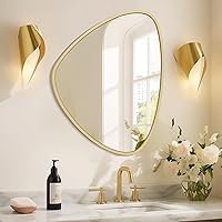 Vista 16 de WallBeyond Espejo asimétrico, espejo de pared irregular, espejos de pared decorativos para dormitorio, sala de estar, entrada, pasillo, espejo