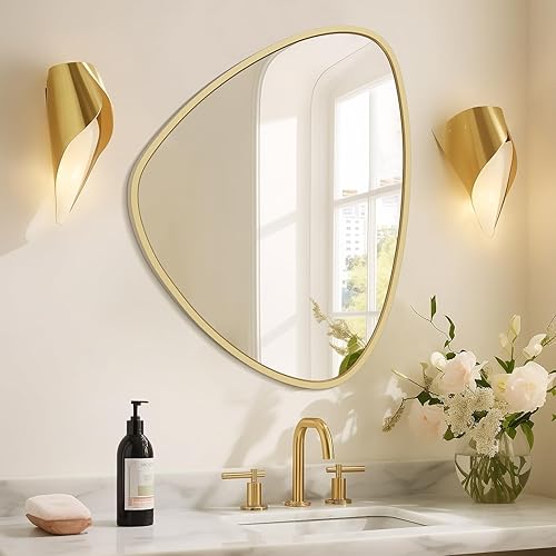 Miniatura 16 de WallBeyond Espejo asimétrico, espejo de pared irregular, espejos de pared decorativos para dormitorio, sala de estar, entrada, pasillo, espejo