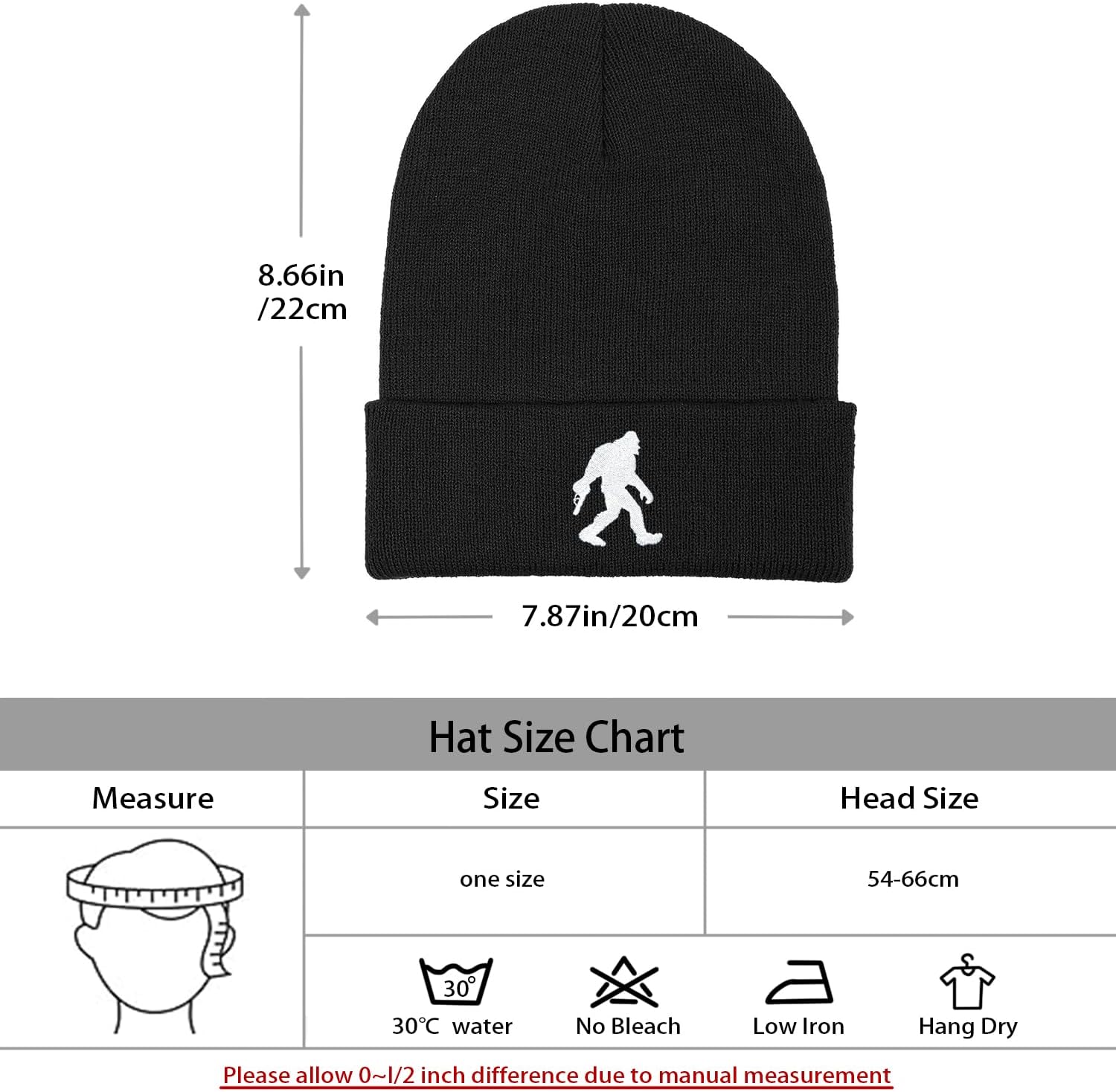 Metawu Funny Beanie Hat - Winter Warm Knitted Cap, Cute Skull Cap, Embroidery Stretchy Slouchy Beanie for Men Women Unisex - Image 3