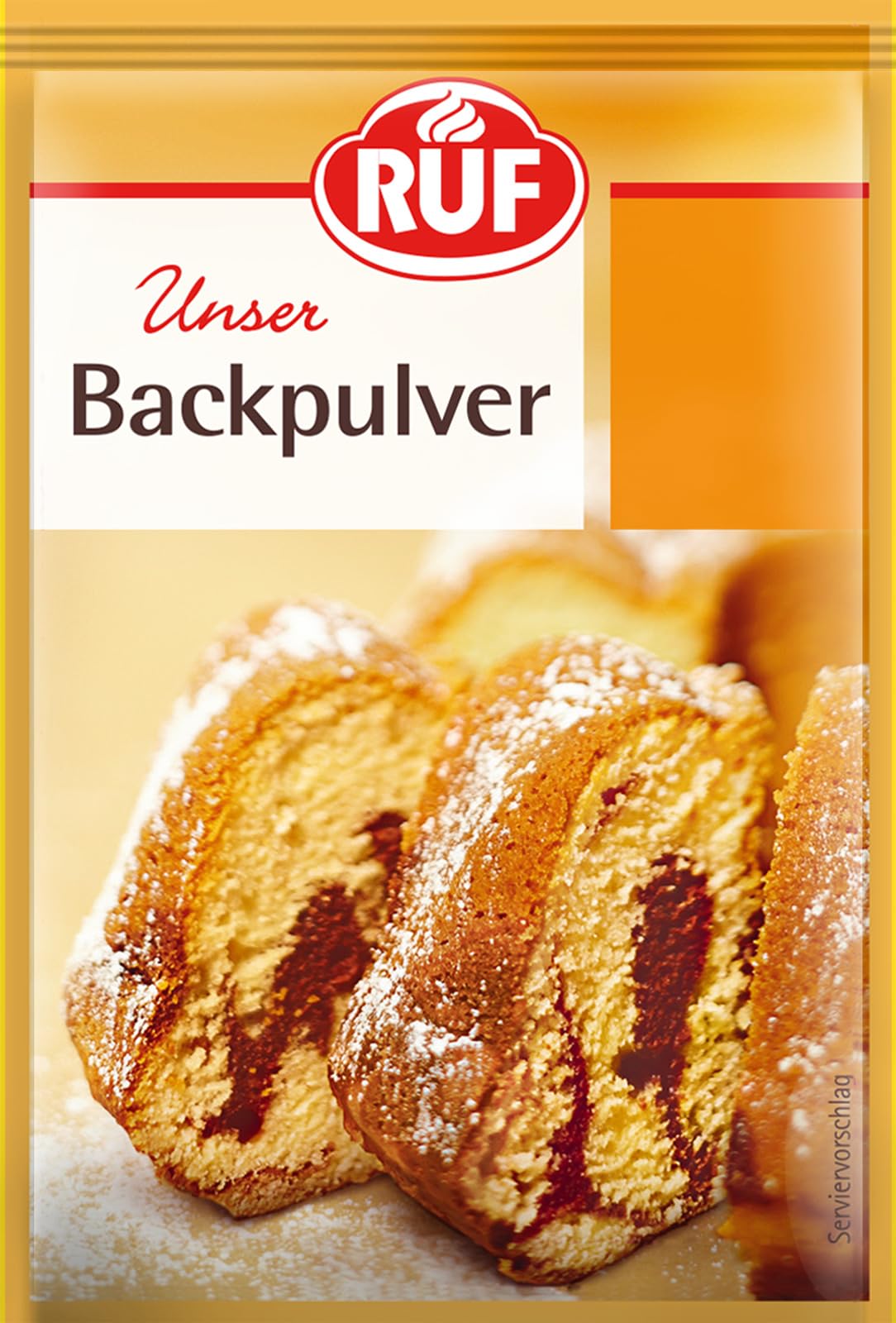 RUF Backpulver, Backtriebmittel für Kuchen, Brötchen, Waffeln und Plätzchen, Abflussreiniger natürlich, Haushaltsmittel zur Reinigung, glutenfrei und vegan, 6x15g
