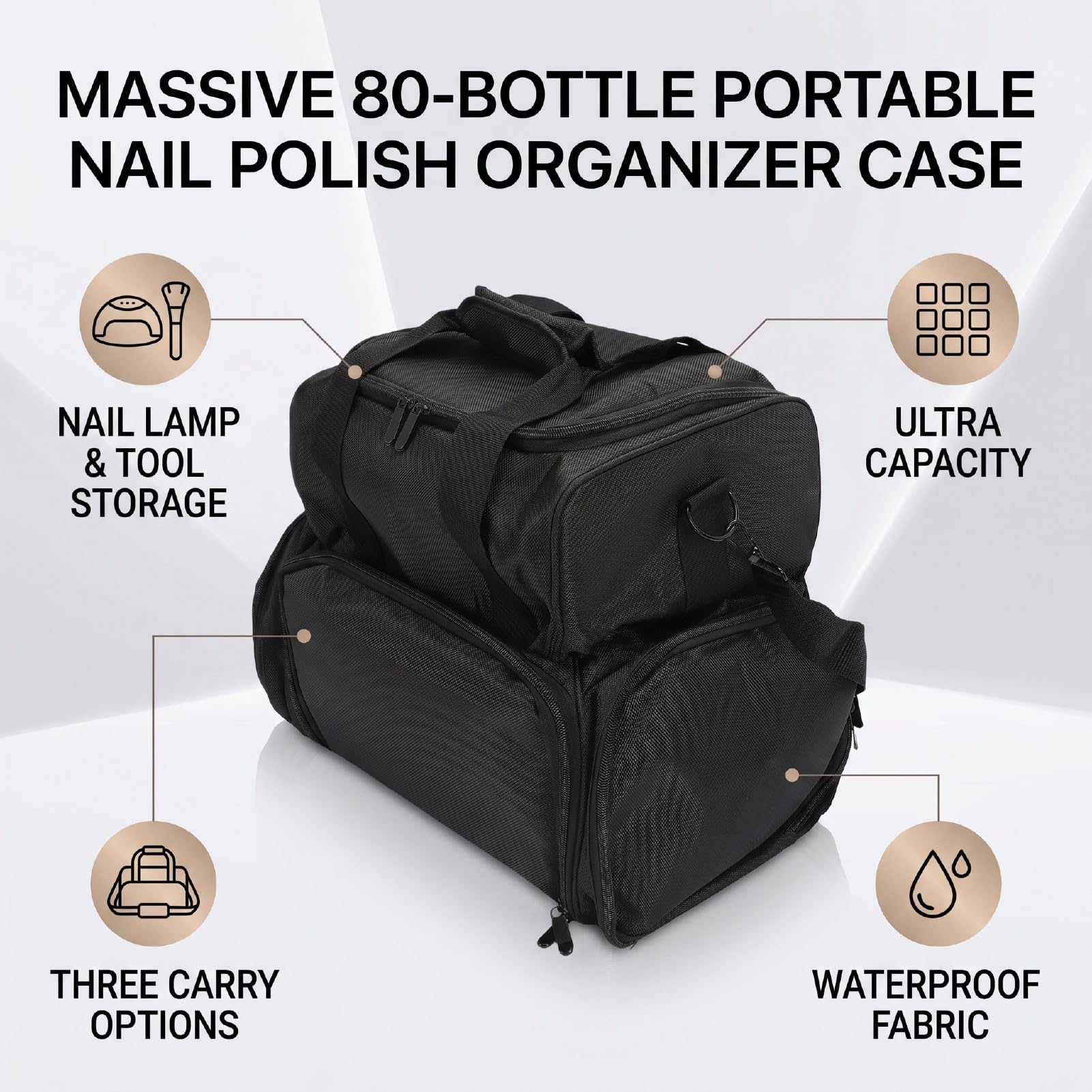 Borsa per Smalti, Custodia da Viaggio per Articoli Artistici con Divisori Rimovibili e Tracolla per Onicotecniche e Hobbisti