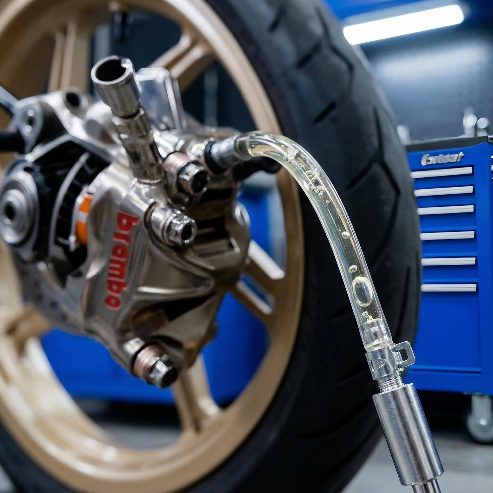 Kit Spurgo Freni Auto e Moto con Valvola Antiritorno, Attrezzo per Sanguinamento Impianto Freno e Frizione, Tubo Trasparente e Corpo in Alluminio, Universale (1 Kit)