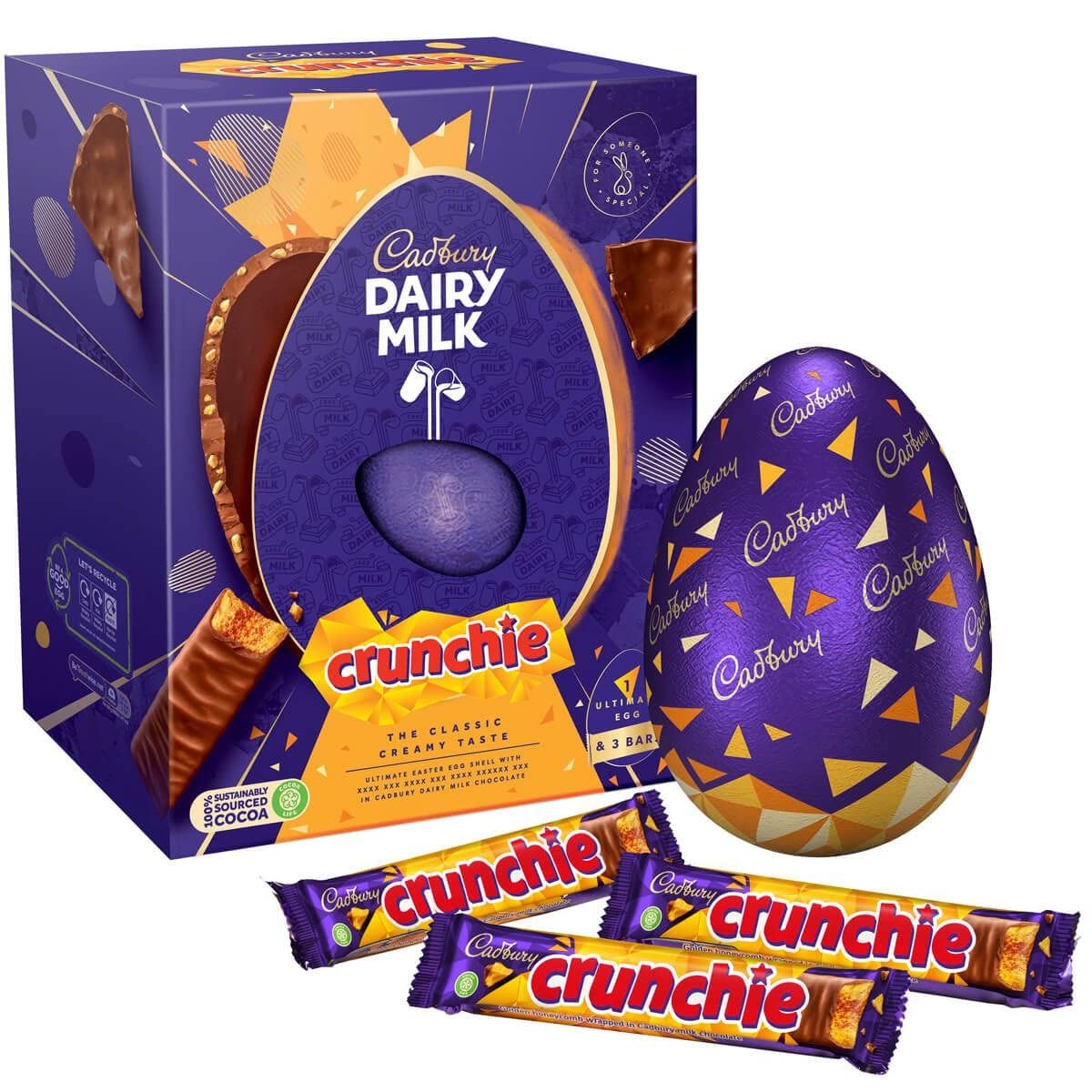 Cadbury Dairy Milk Crunchie Bits Inclusion Easter Egg 542g - Utimate Crunchie and Classic Creamy Taste - Perfect for Easter 2022