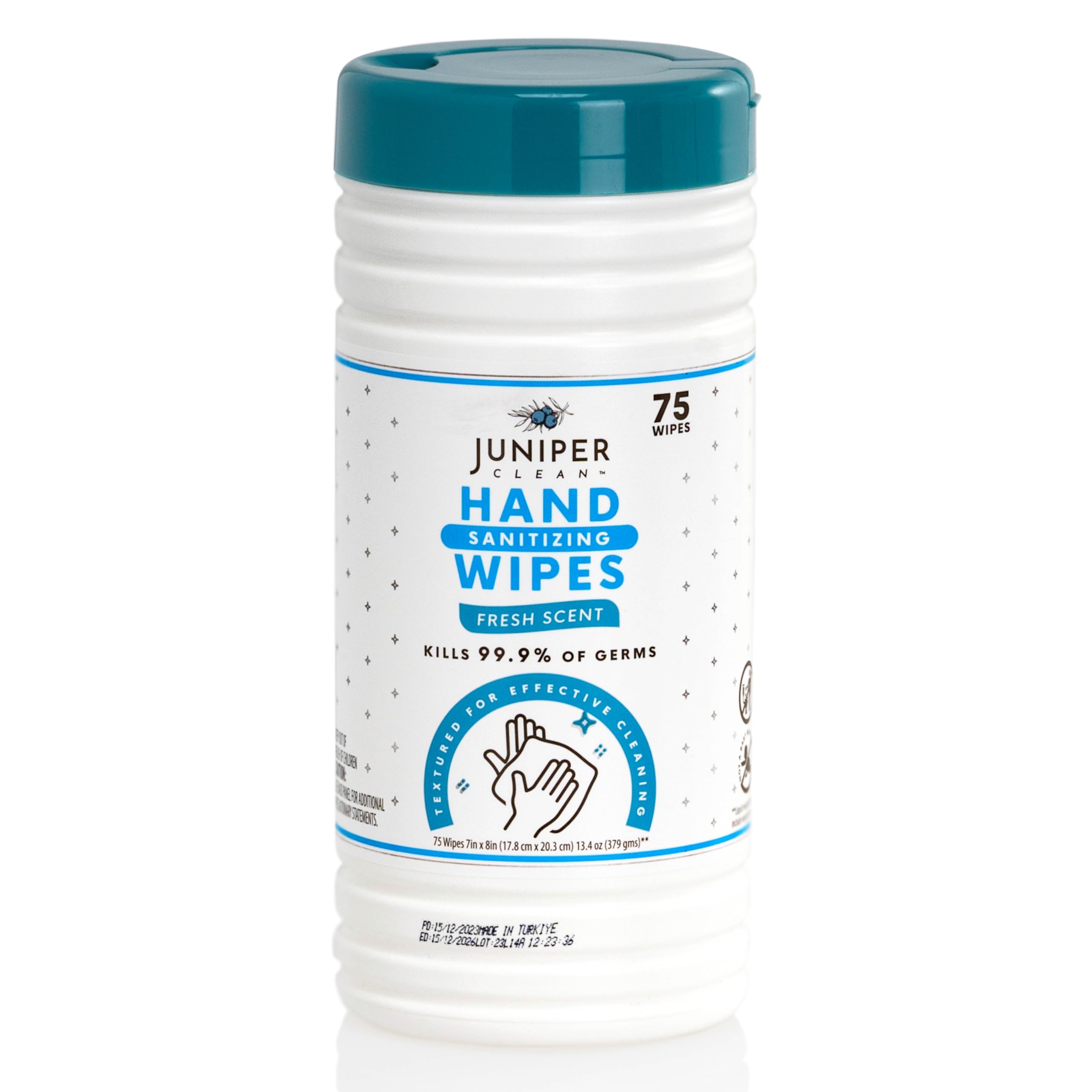 Juniper CLEAN, 1 Pack Hand Sanitizing Wipes, 75 Count Canister Disposable Hand Sanitizer Wipes, Fresh Scent, Lint Free & Durable