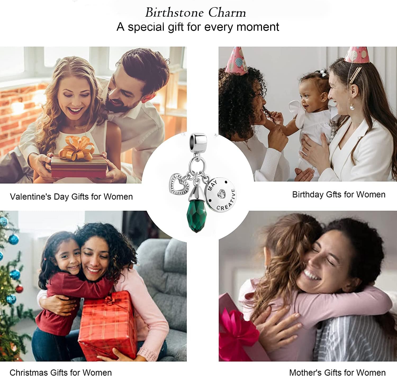 January Birthday Teardrop Birthstone Charms Bead for Pandora Bracelets Necklace - Image 7