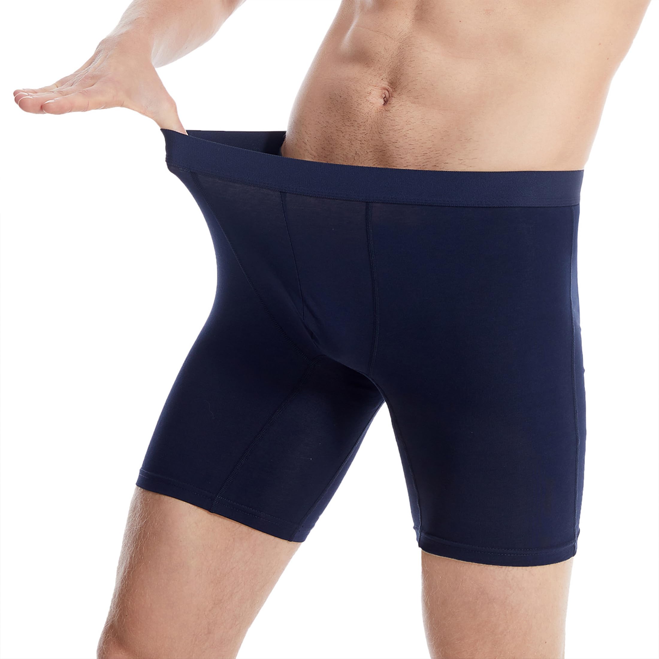 Nuofengkudu Hombre 4 Pack Largos Calzoncillos Boxer Algodón Sin Costura