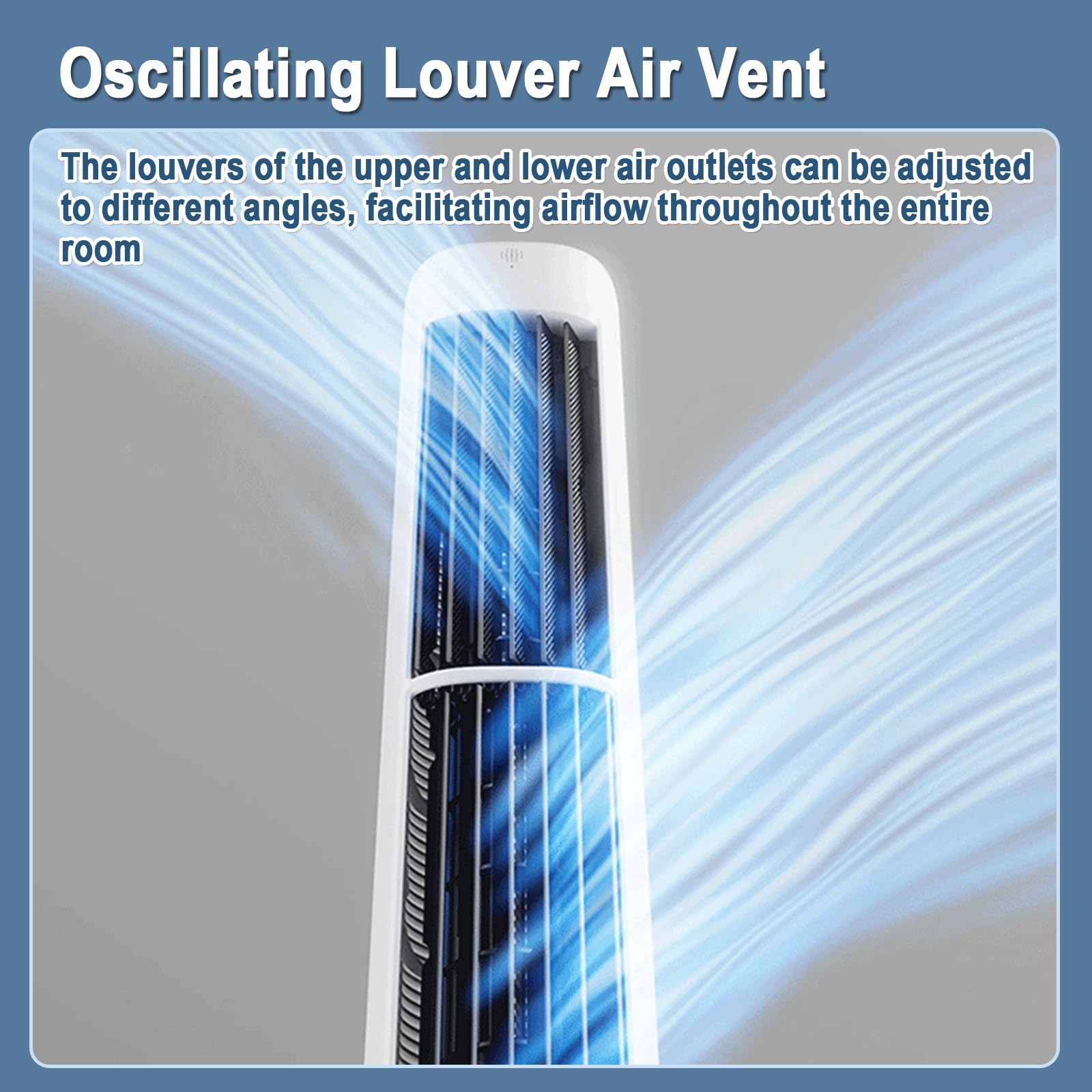 Ventilador Torre Silencioso, Ventilador Columna, 2 Salidas Orientables | Ventilador de Pie Torre, Altura 106cm, 3 Velocidades, Temporizador 2H, Diseño Delgado, Para Hogar