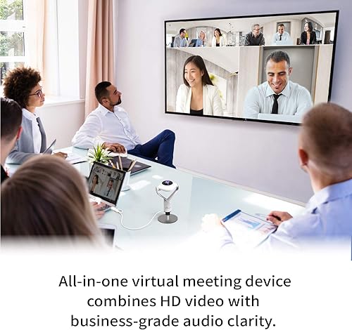 Miniatura 3 de j5create Cámara web de 360 grados para reuniones - Cámara de videoconferencia HD 1080P con micrófono de alta fidelidad, USB-C | para