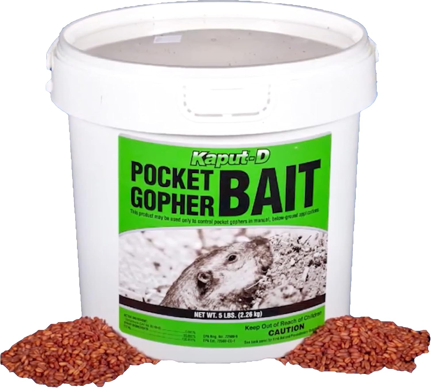 KAPUTD Pocket Gopher Bait 5 lb Bucket Patio, Lawn & Garden