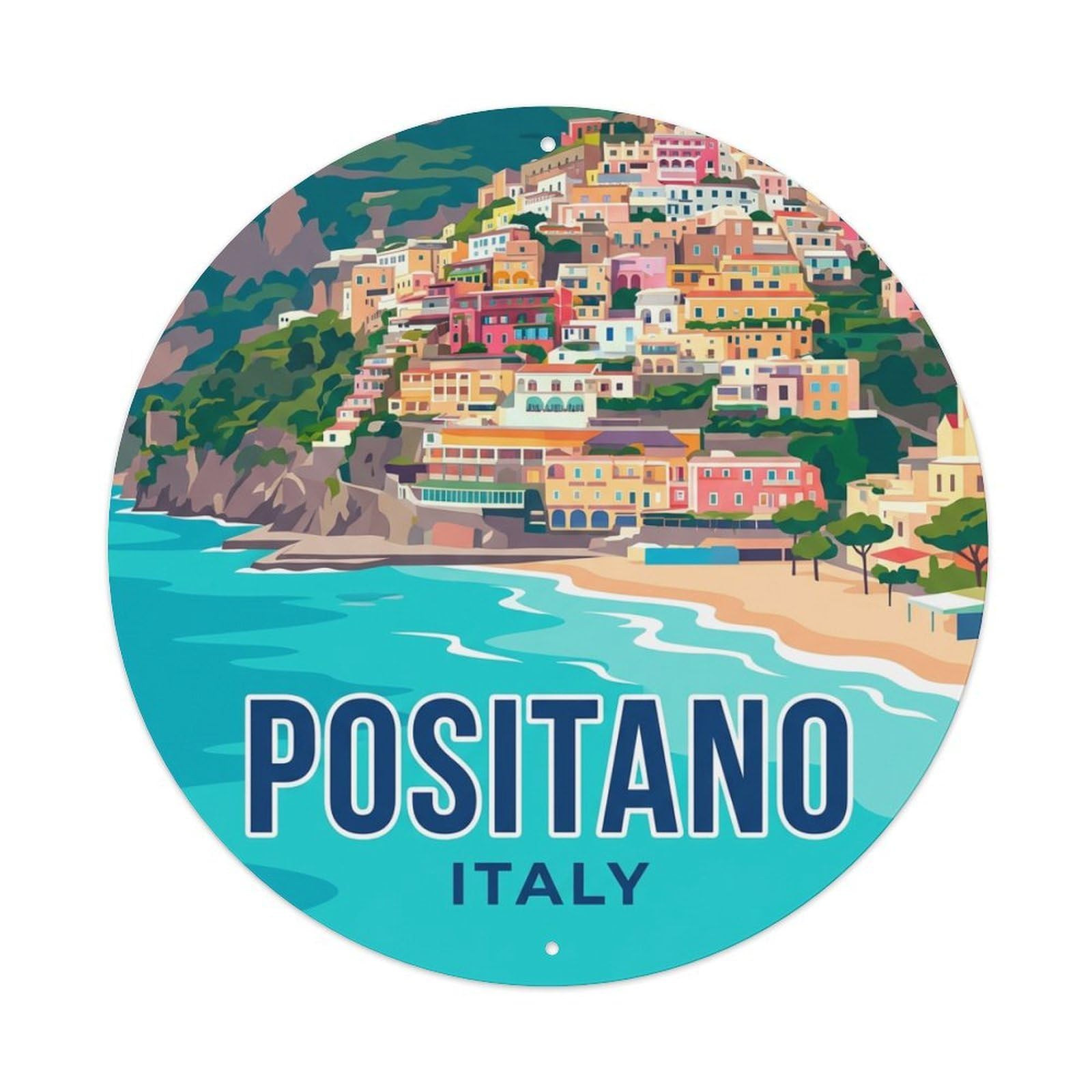 Metal Tin Sign Retro Travel Italy Positano