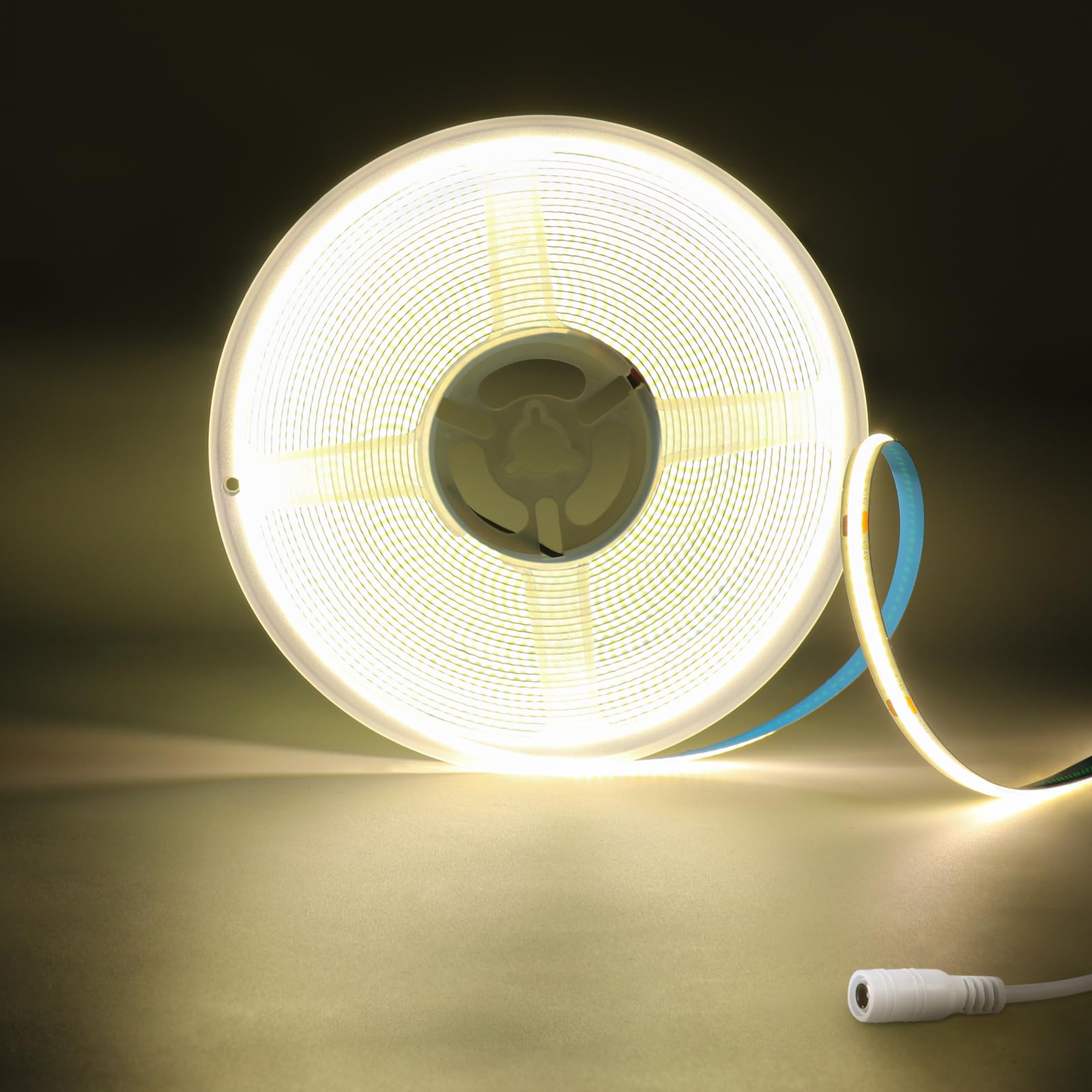 JINABLOSSY 24V Striscia LED COB 10M Bianco Naturale 4000K CRI 93+ Alta Densità 3200 LEDs Alta Luminosità Luci LED per Soggiorno Natale Bar Decorazioni(Solo Striscia)