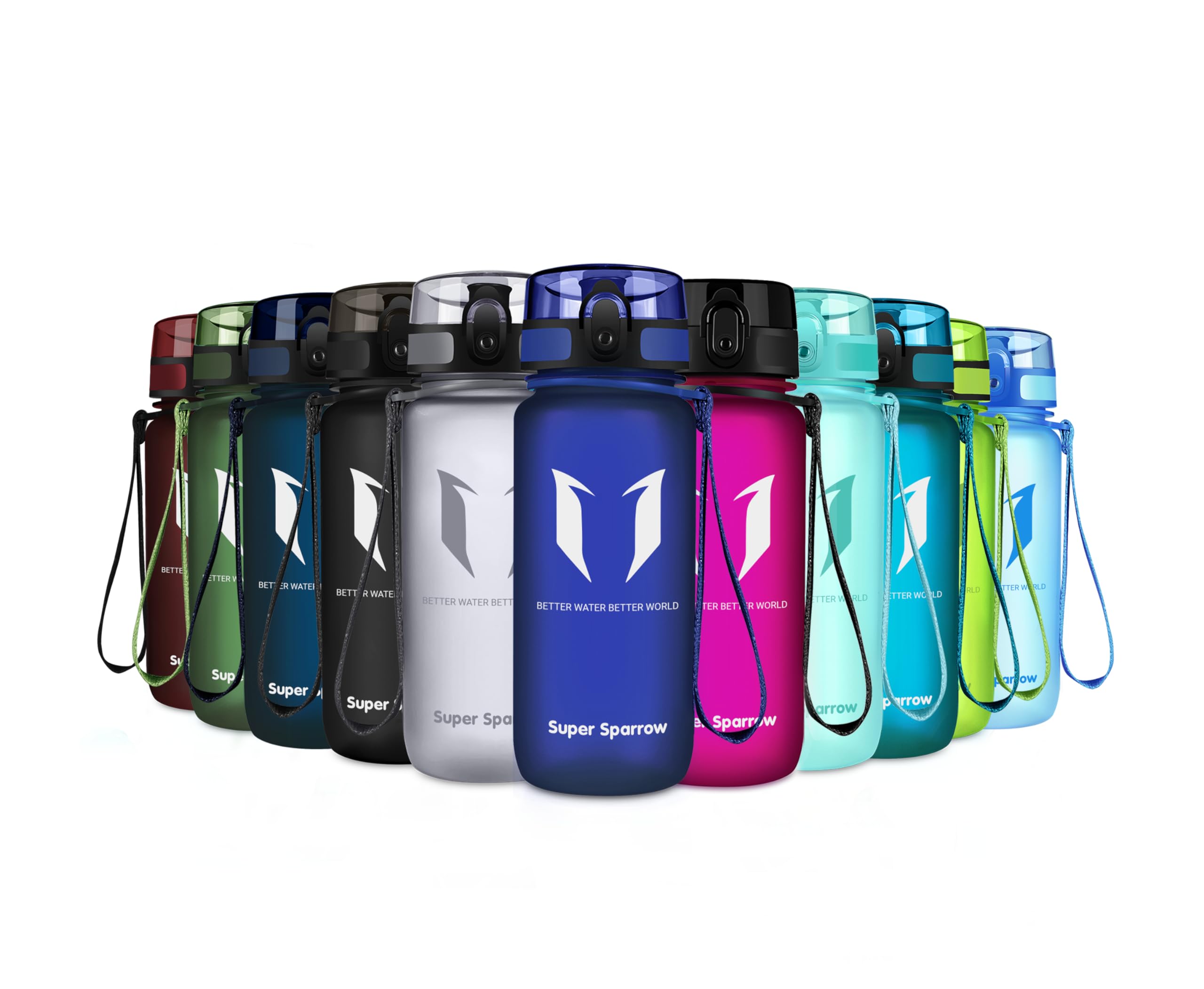 Super Sparrow Borraccia Sportiva & Bottiglia Bambini Senza Perdite - 350ml/500ml/750ml/1L/1.5L - Senza BPA