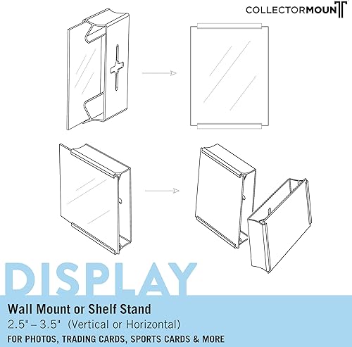 Miniatura 2 de CollectorMount Paquete de 3 marcos de fotos transparentes, soporte de pared o estante vertical u horizontal, 2.5 x 3.5 pulgadas