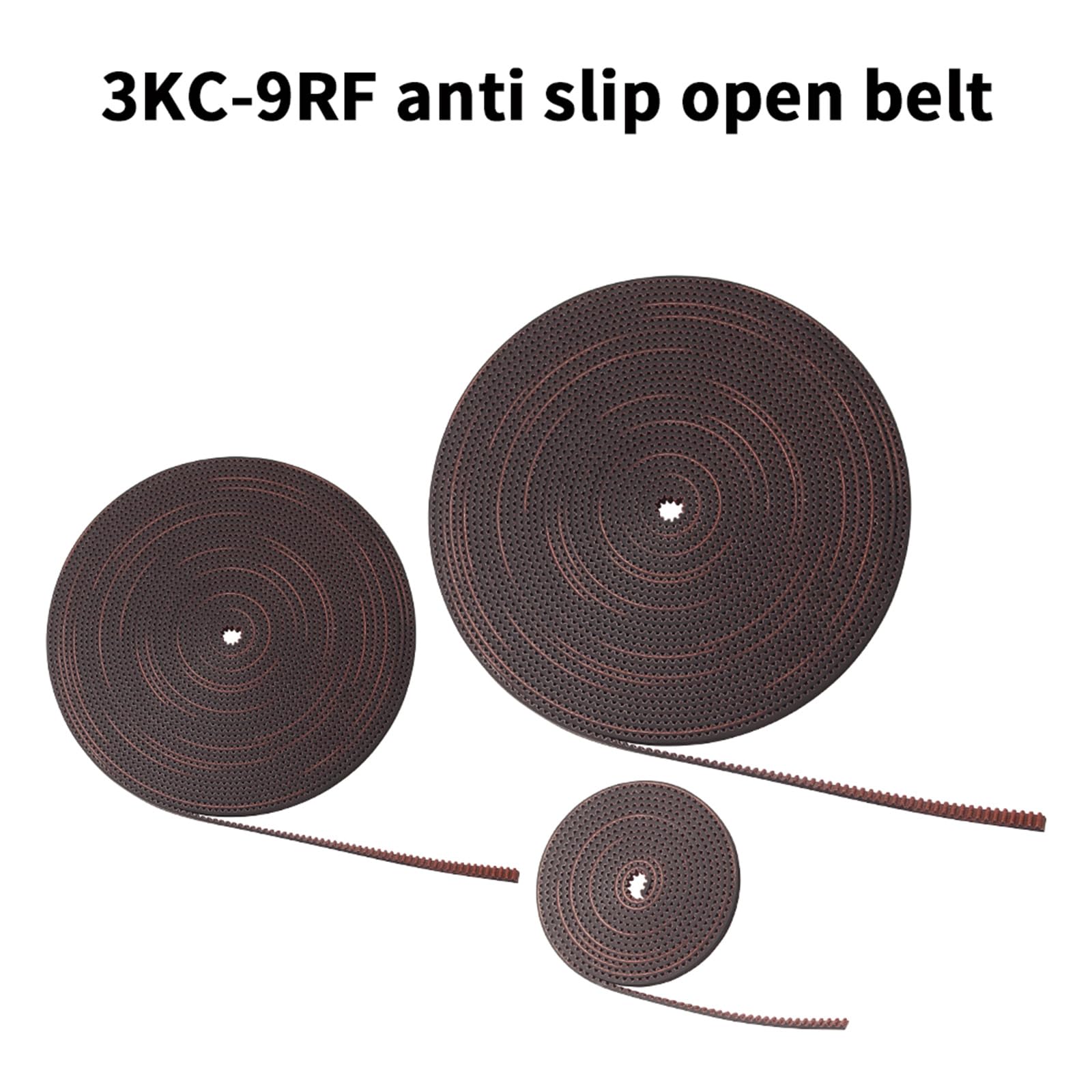 3KC 9RF - Correa de sincronización antideslizante abierta con dientes de lona reforzados para baja sincronización, 9 mm de ancho, accesorios de impresora