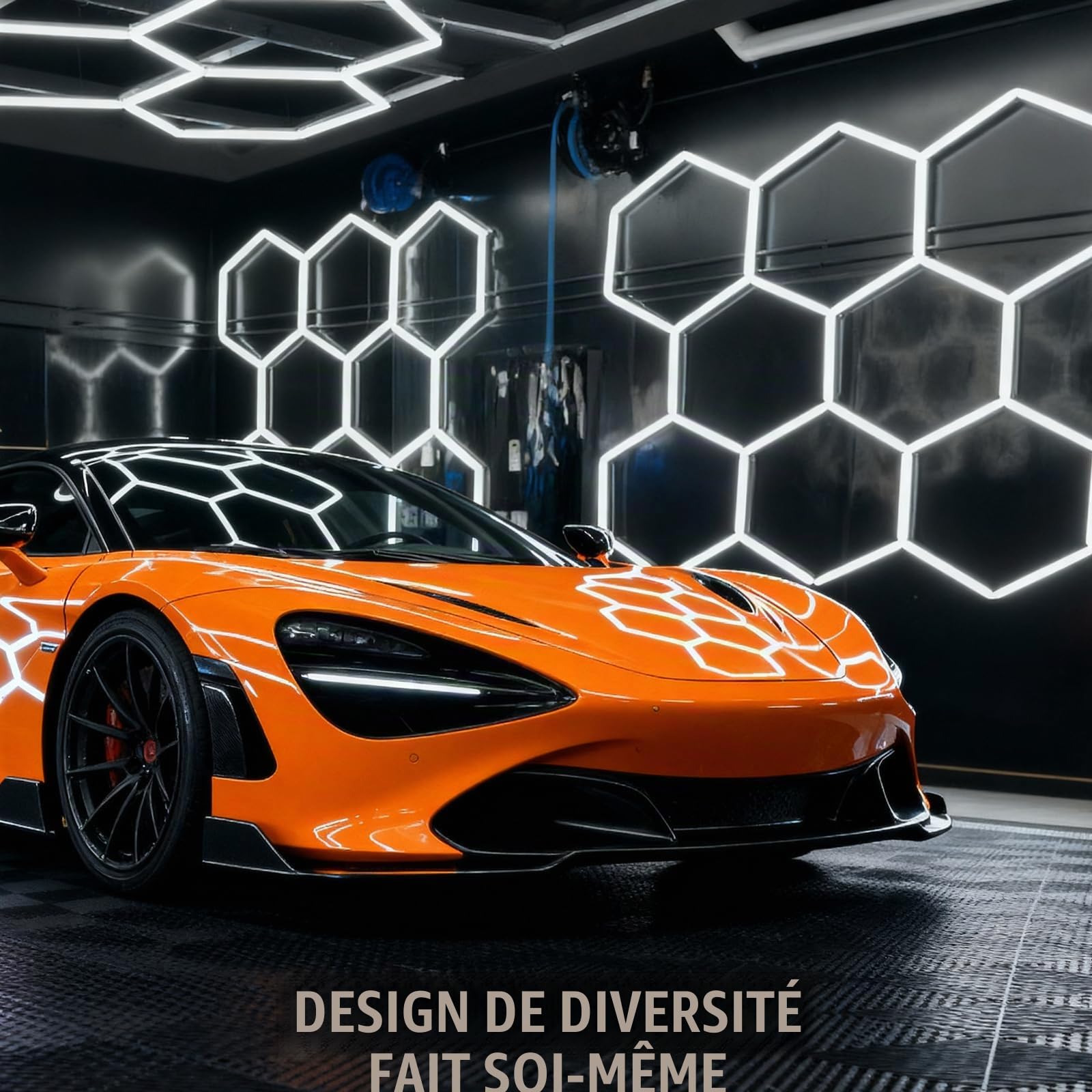 LIROPAU Luminaire de Garage à LED en nid d'abeille 8-Hex, 280W 6500K