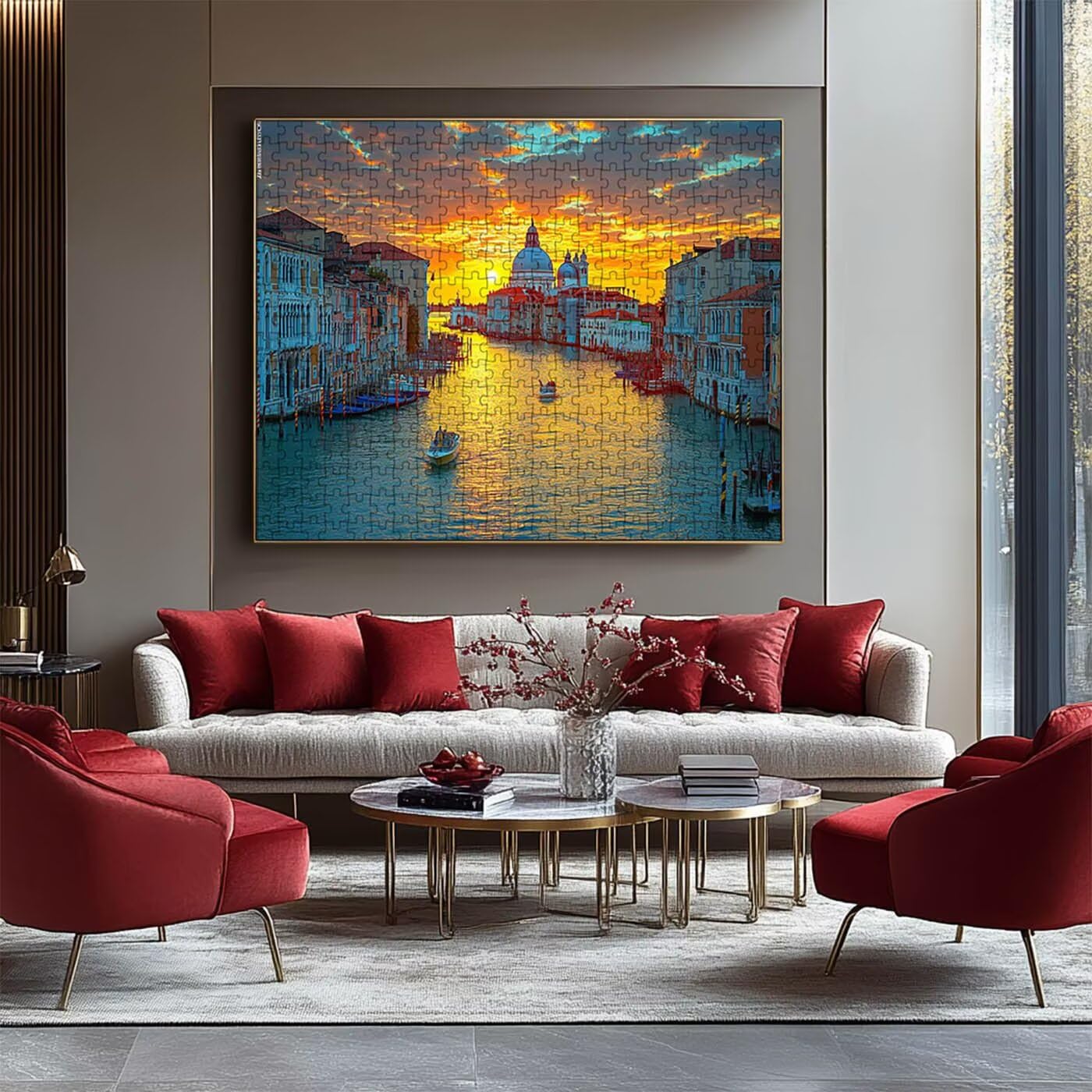 Wenecja Puzzle 4000 elementów, dla dorosłych, drewniane puzzle, dla dorosłych, klasyczne puzzle, 4000 elementów dla całej rodziny, puzzle do dekoracji wnętrz, prezenty dla mężczyzn i kobiet, 90 x 140