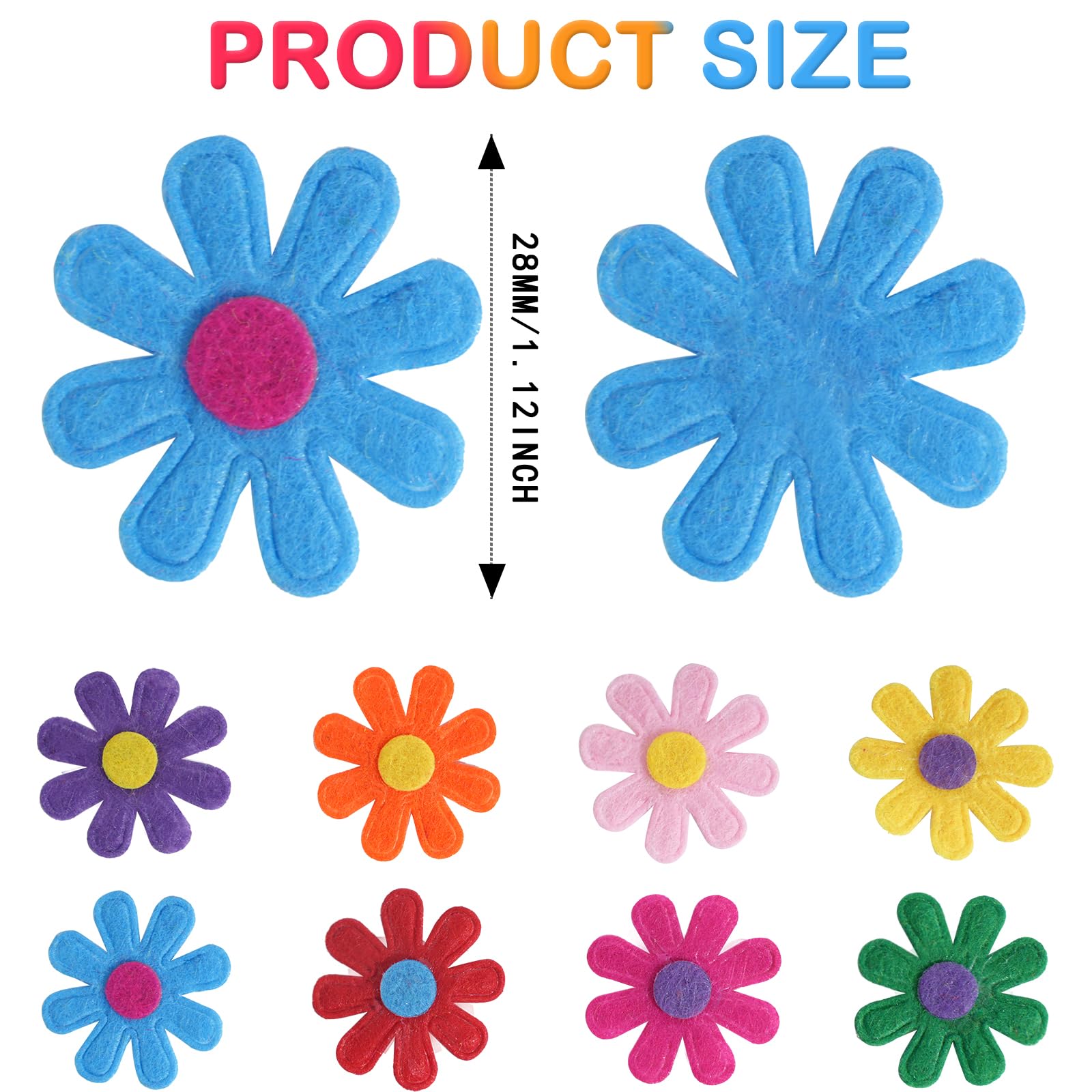 200 Bunte Filzblumen Zum Basteln – 2,8 Cm Stoffblumen Für DIY, Deko & Handwerk