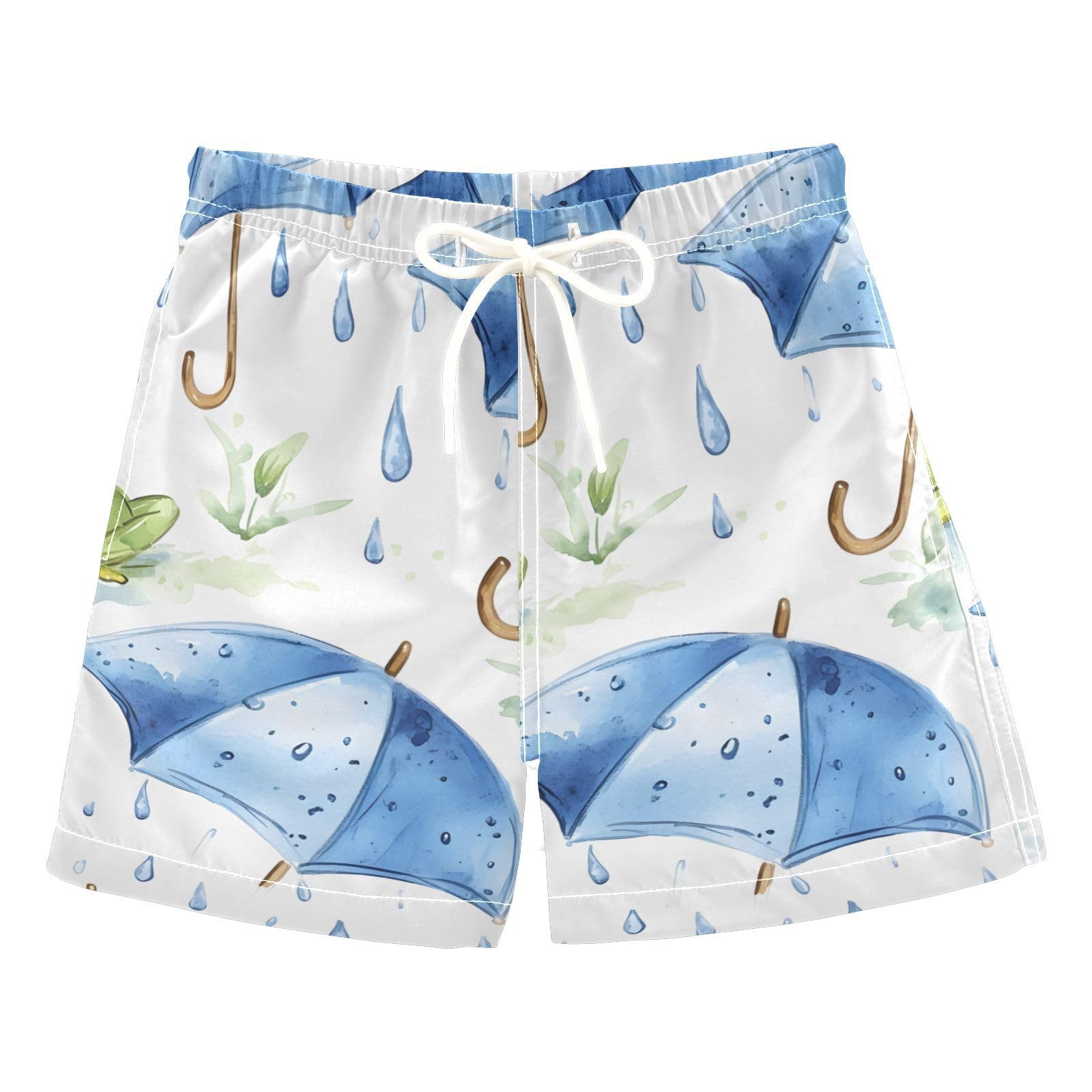 FLildon Rainy Frogs Little Boys Swim Trunks with Mesh Lining Quick Dry Beach Board Shorts, 3T