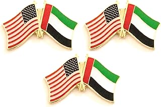 3 National Country Flag USA Friendship Flag Lapel Pins Pack of 3 International & American Double Flag Pin Badge