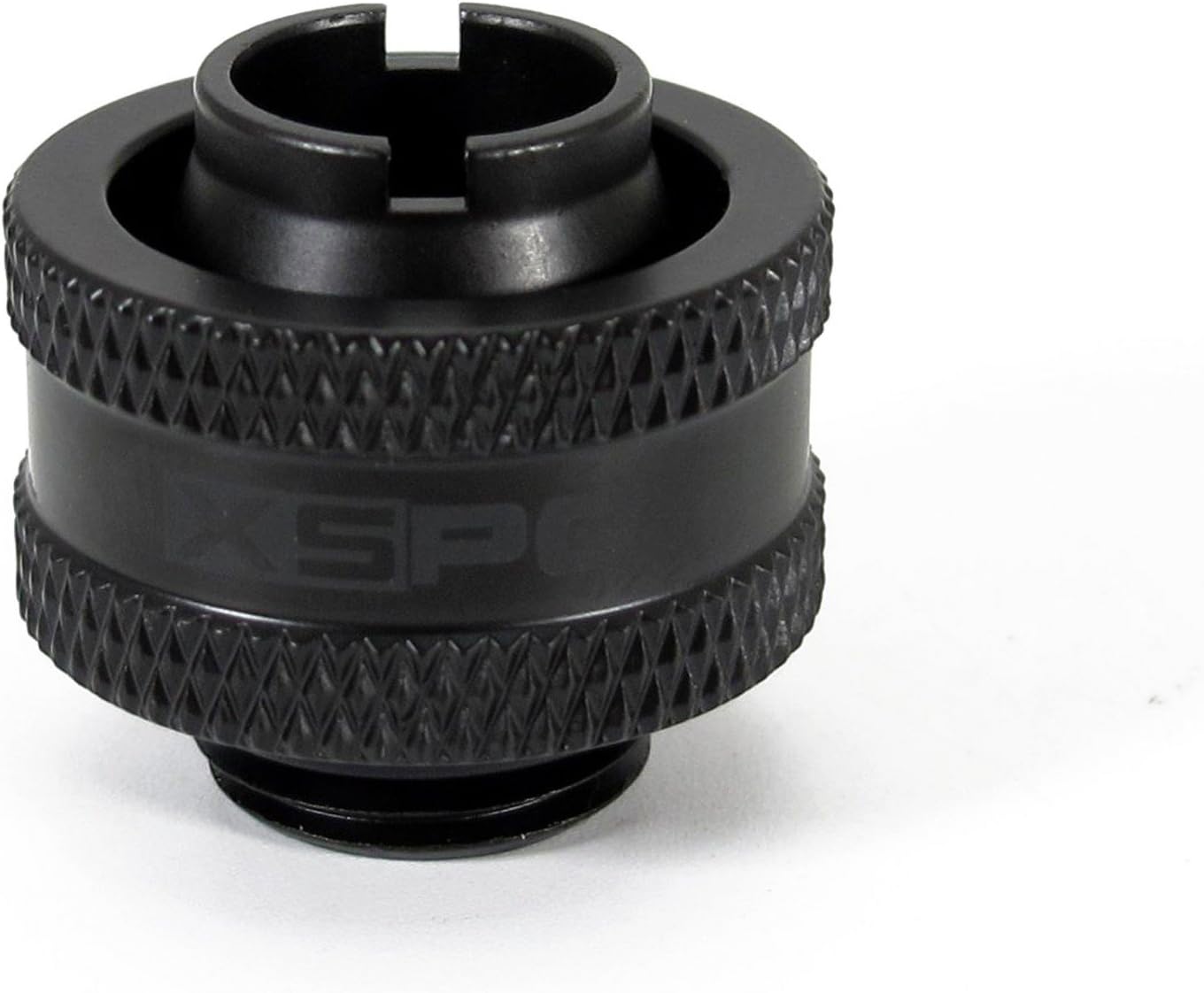 XSPC G1/4" to 7/16" ID, 5/8" OD Compression Fitting V2 for Soft Tubing, Matte Black, 6-Pack