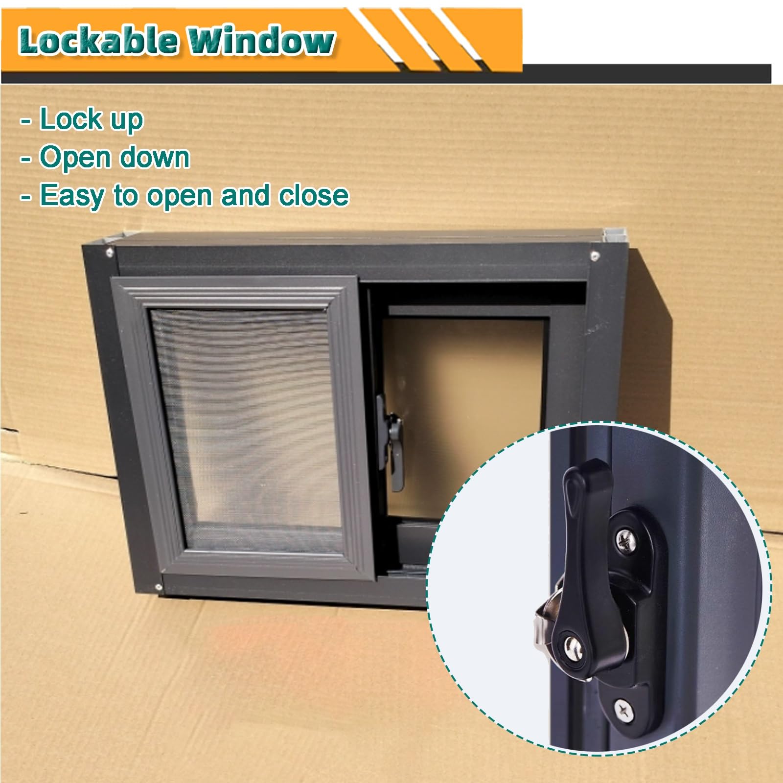 Amazon.com: JLXJYS Dark Gray Tempered Utility Sliding Window, 30