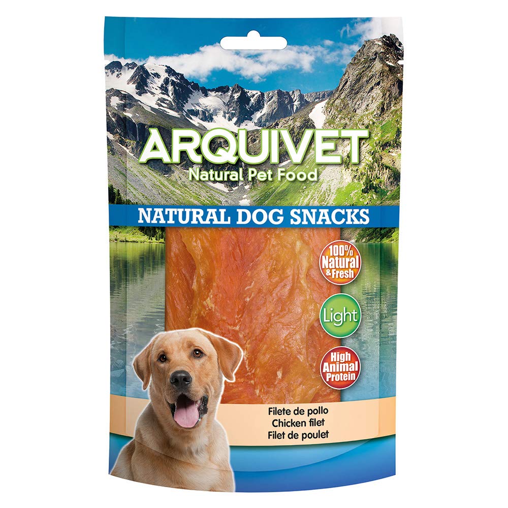 ARQUIVET Filetto di pollo - 350 gr - Snack naturali per cani - 100% naturali - prelibatezze per cani - Prodotto leggero - Molto ricco di sostanze nutritive