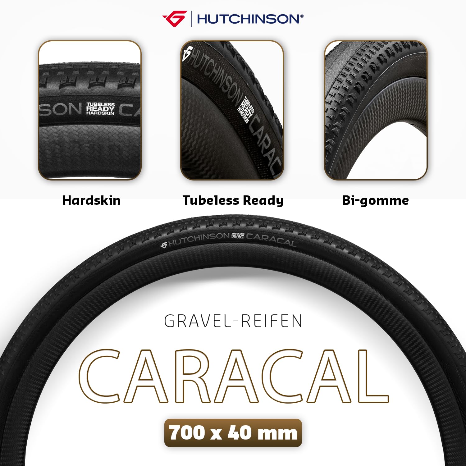 Hutchinson Caracal Tubeless Ready Gravel Reifen - Hellbraun