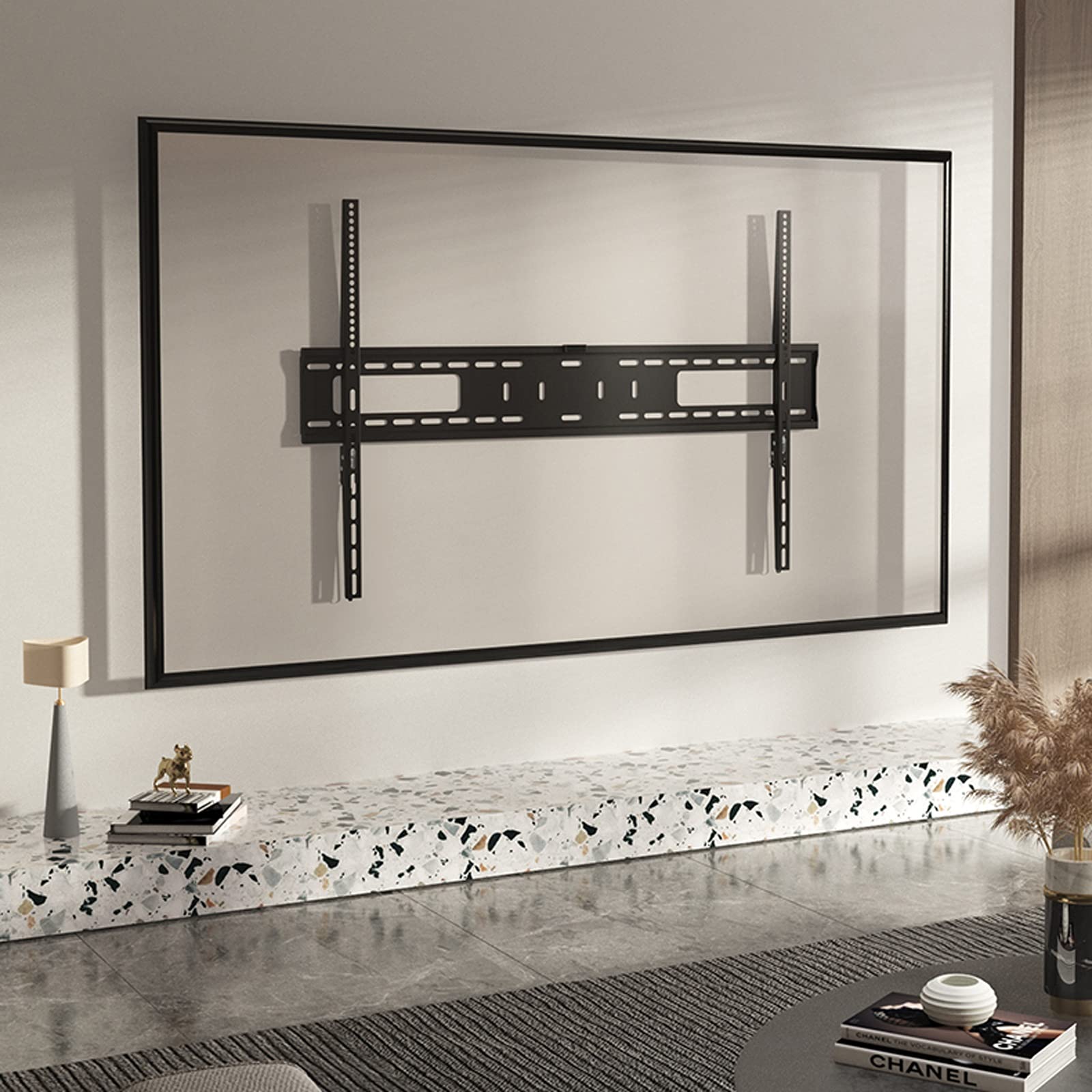 tv Stand Ultra magro TV Monte universale fisse TV Staffa di montaggio a parete 60 "-100" Staffa per montaggio a parete per impieghi gravosi con livello di spirito e protezione anti-caduta .per casa, u