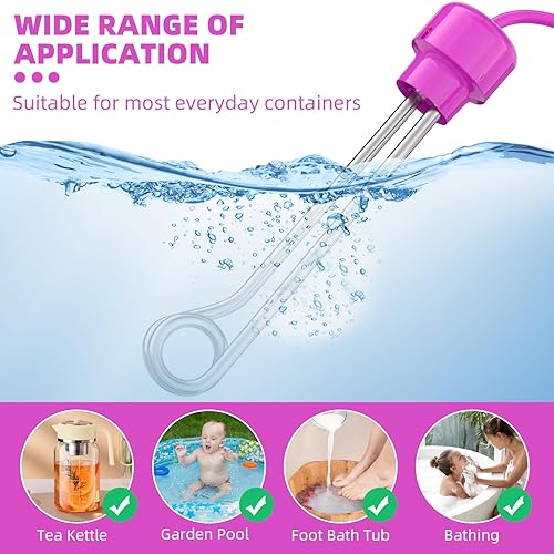 Miniatura 4 de Calentador de agua de inmersión de 1200 W, calentador de agua de cubo de acero inoxidable 304, calentamiento rápido para bañera, agua de piscina y