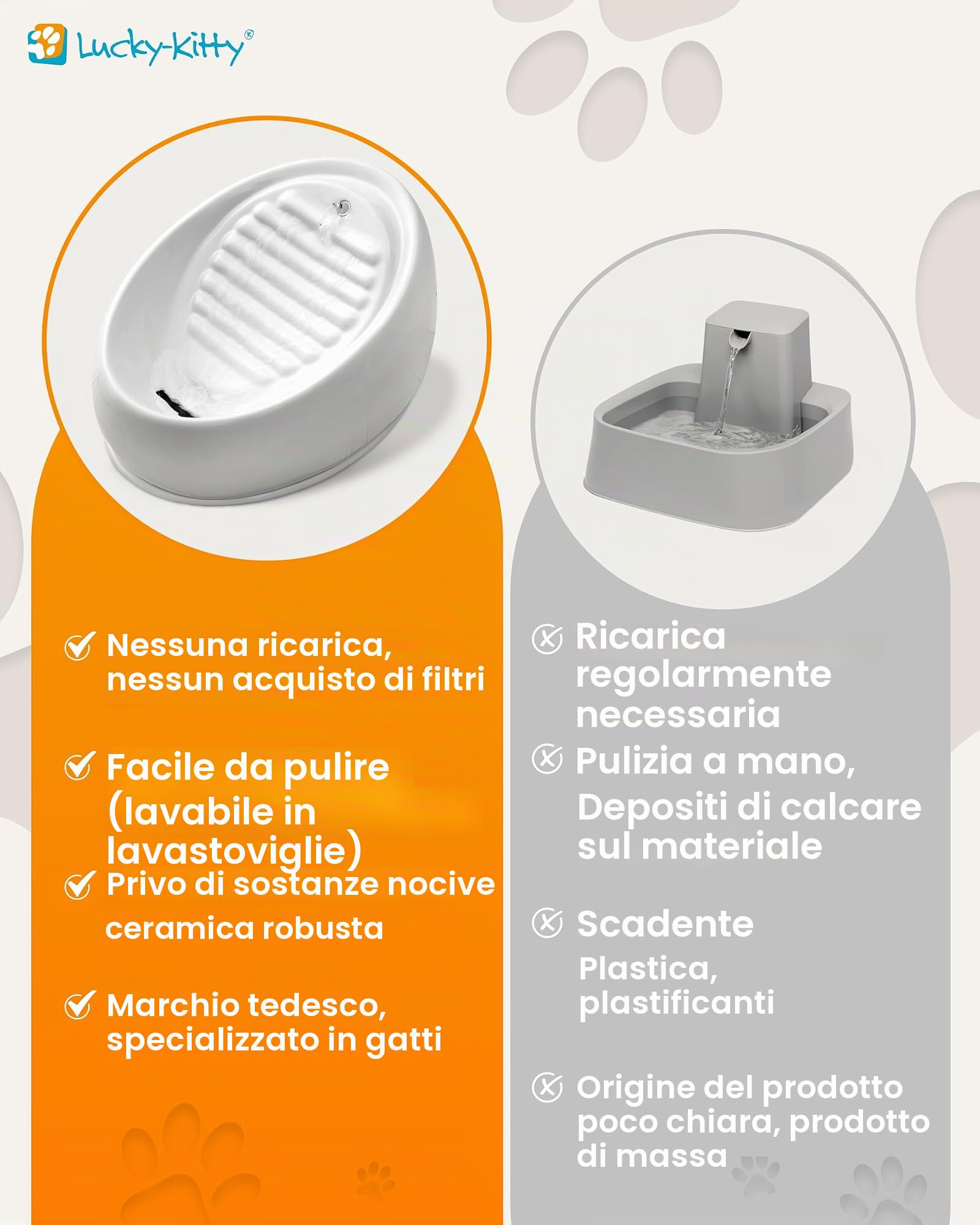 Lucky-Kitty- fontana in ceramica per gatti
