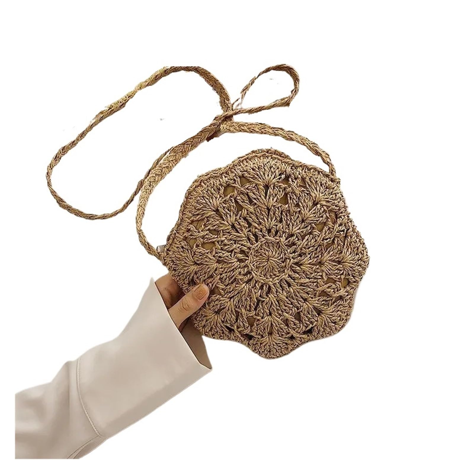 Bolso Redondo de Ratán Trenzado Bolsos bandolera redondos de paja