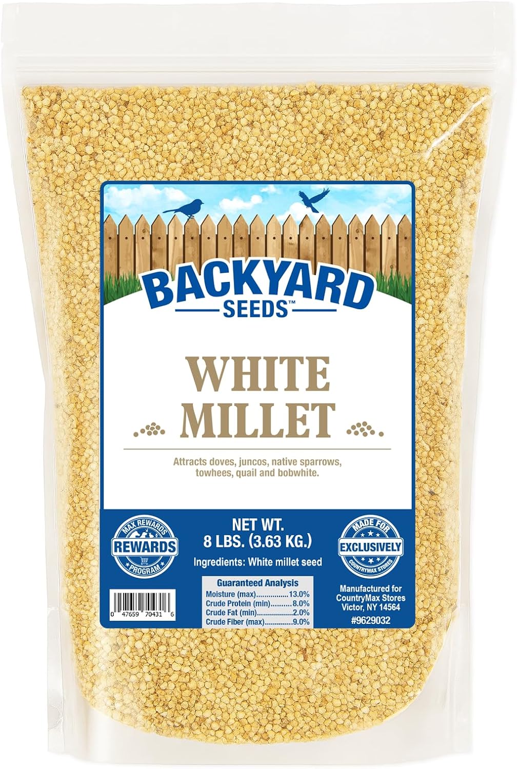 White millet bird seed 8 lb bag