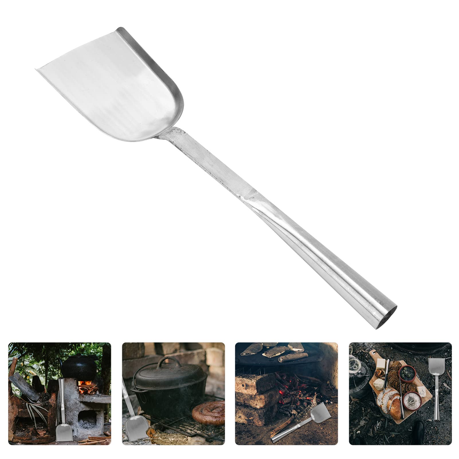Kohlenschaufel 1 Stück aus Chromstahl, Silber, für Bbq