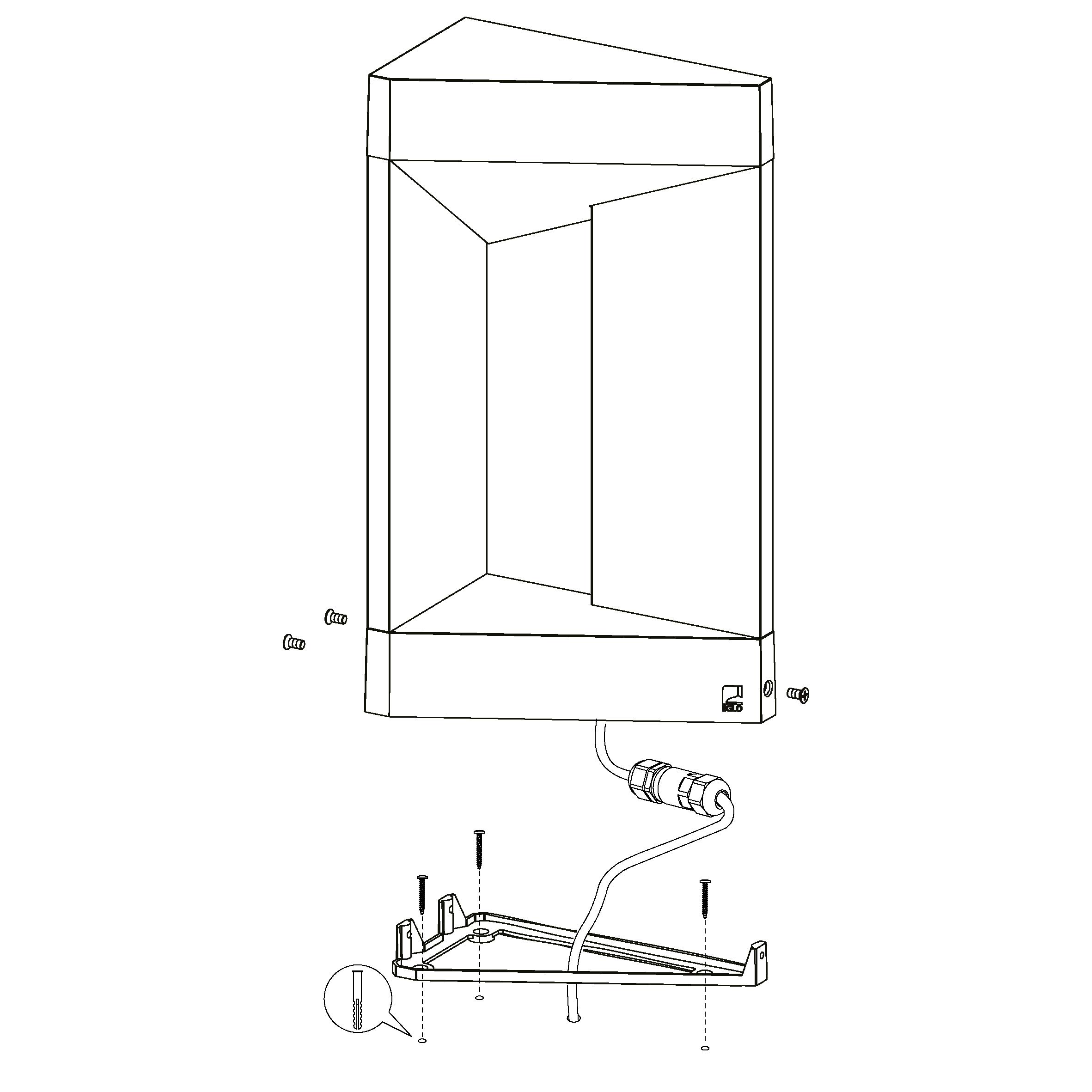 Applique Extérieure NEMBRO IP54 LED 10W En Fonte D'aluminium Noir 200x0x290mm | Leroy Merlin