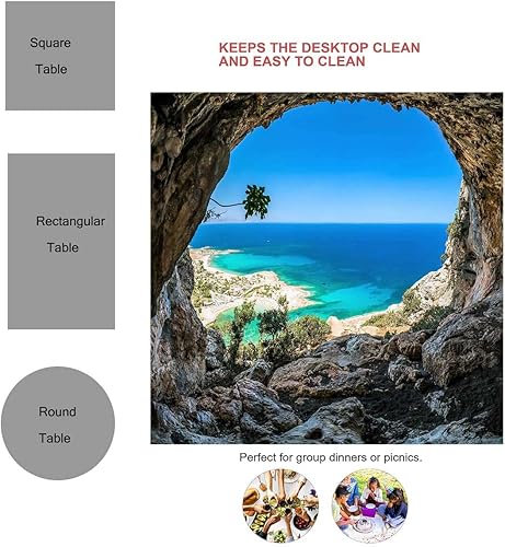 Miniatura 3 de Cuevas Hermoso Paisaje Manteles De Mesa Picnic Cubierta de Mesa para Decoración de Cena Hogar 30 X 30 Pulgadas