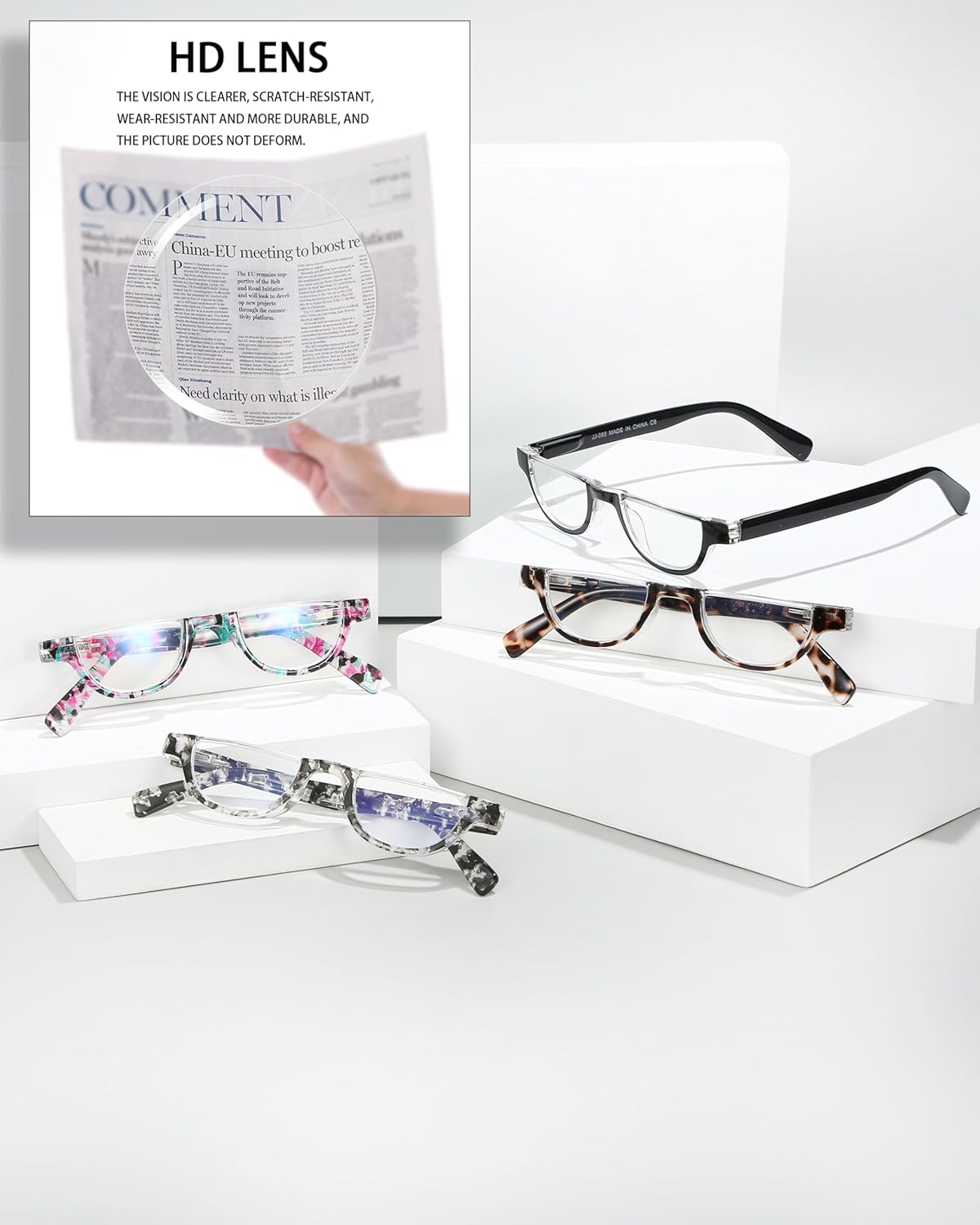 EYEURL Half Frame Reading Glasses for Women-4 Pack Blue Light Glasses Fashion Computer Readers for Women Anti UV Ray Eyeglasses with Spring Hinges,1.75 - Image 5