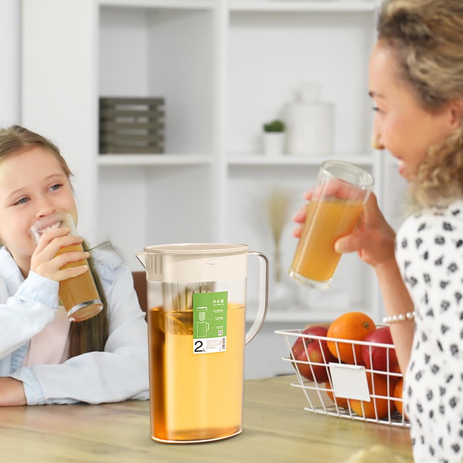 Pichet à eau avec infuseur à fruits 2 L couvercle distributeur de boissons