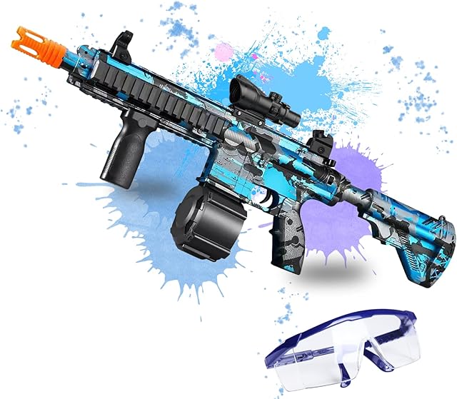 Gel Blaster, Automatic Electric Toy For Kids With 30000 Water-Absorbing Resin Bullets & Goggles, Boys Toys For Children & Adults Outdoor Toy, Kids Gifts For Christmas (Blue)