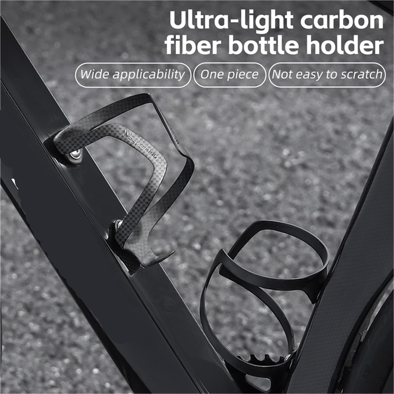 Portabidón Bicicleta Acabado Carbono Soporte for Botella de Agua Bicicleta Fibra Carbono, Soporte for montaña y Carretera, Accesorio(3K Carbon Cloth)