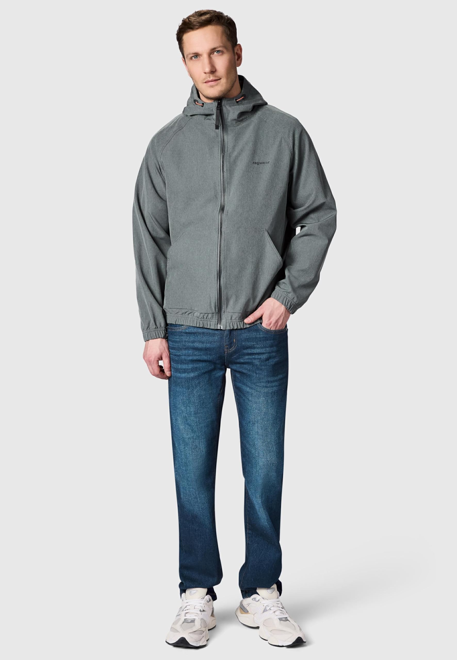 Ragwear Męska lekka kurtka przejściowa krótka kurtka z regulowanym kapturem Roog A Dark Grey rozm. XXL