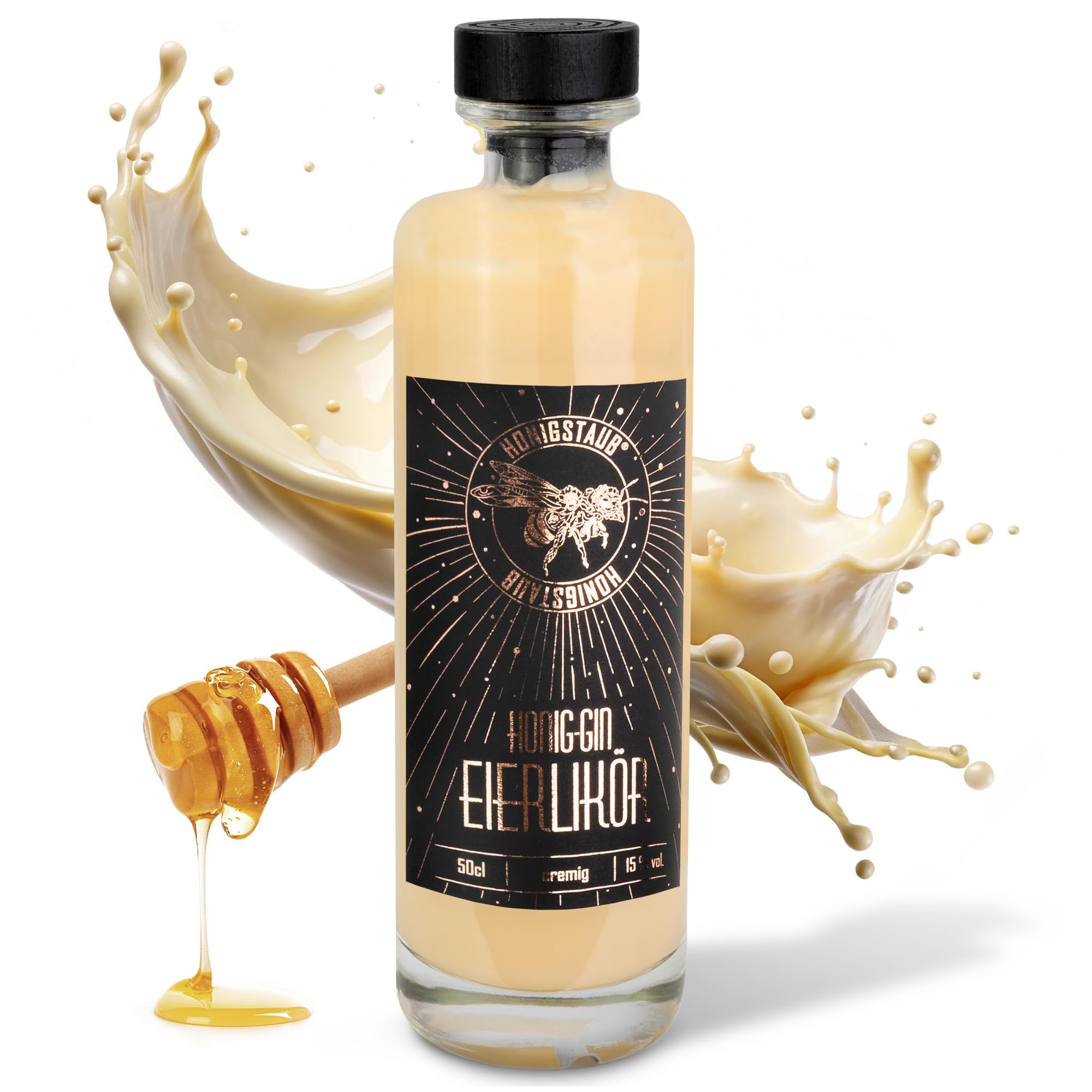 HonigStaub Honig-Gin Eierlikör 500ml - Eierlikör mit Honig - Osterlikör aus Sachsen - Honiglikör