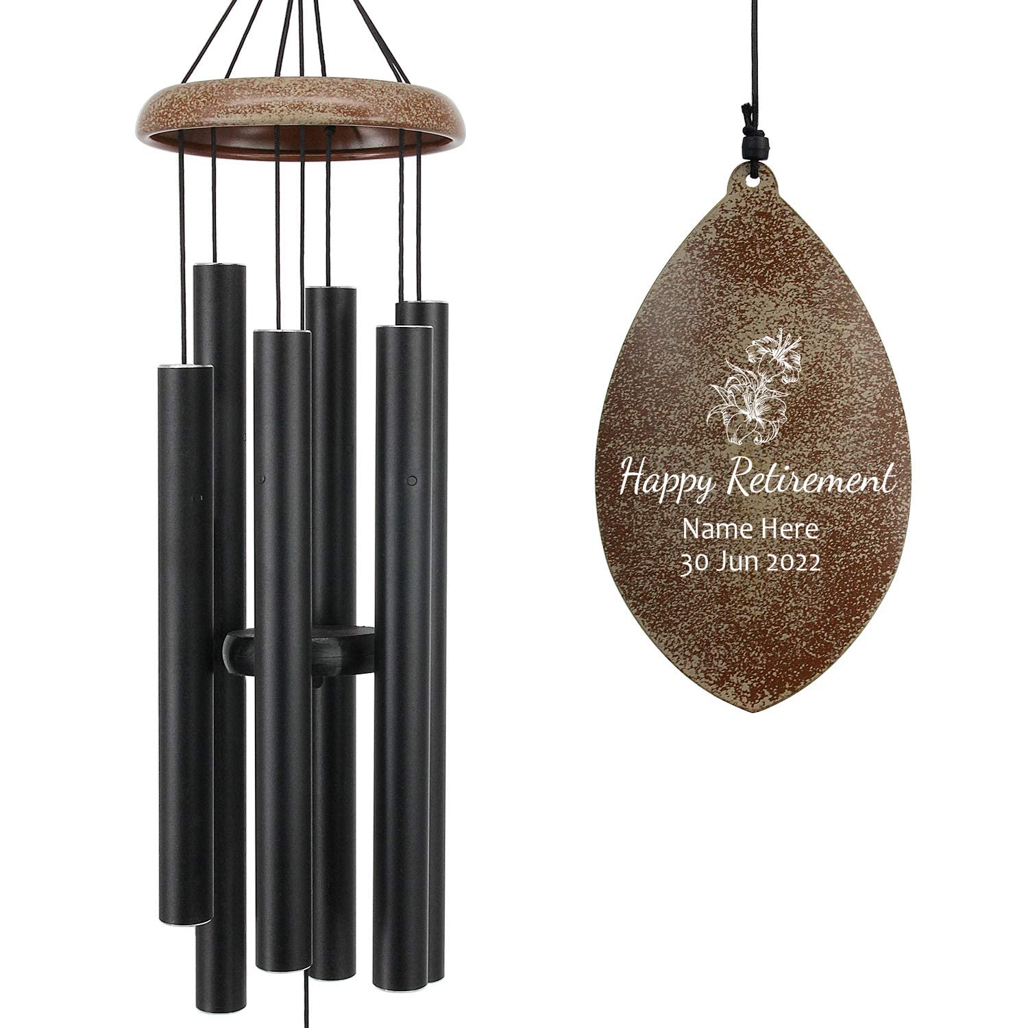 ASTARIN Personalized Happy Retirement Gift, Custom Name Retirement Wind Chimes for Women Men, 35" Large Deep Tone Wind Chime Retire Gifts for Teacher Co-Workers Boss