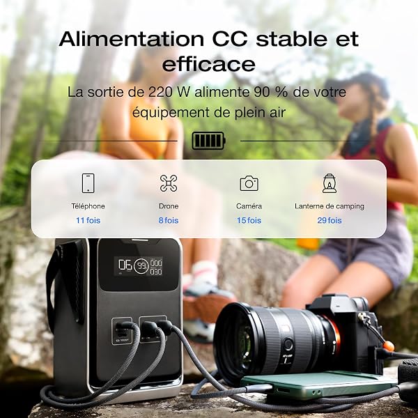Station électrique portable ECOFLOW Trail 200 DC 192Wh avec poignée, Batterie externe LFP ultra-légère, 220 W, Charge rapide, 4 ports, anti-chute, pour le camping en plein air, voyages, urgences - 5