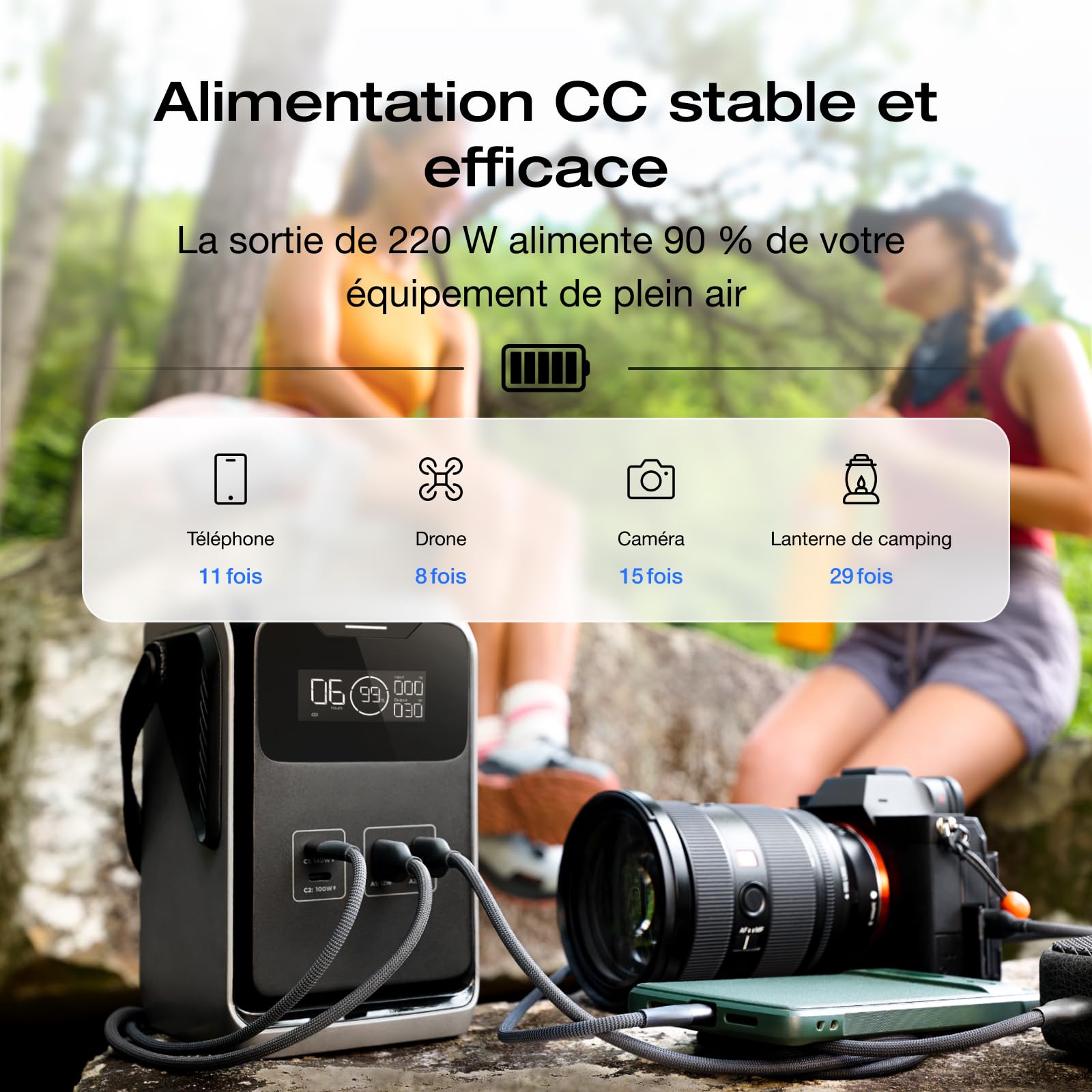 Station électrique portable ECOFLOW Trail 200 DC 192Wh avec poignée, Batterie externe LFP ultra-légère, 220 W, Charge rapide, 4 ports, anti-chute, pour le camping en plein air, voyages, urgences