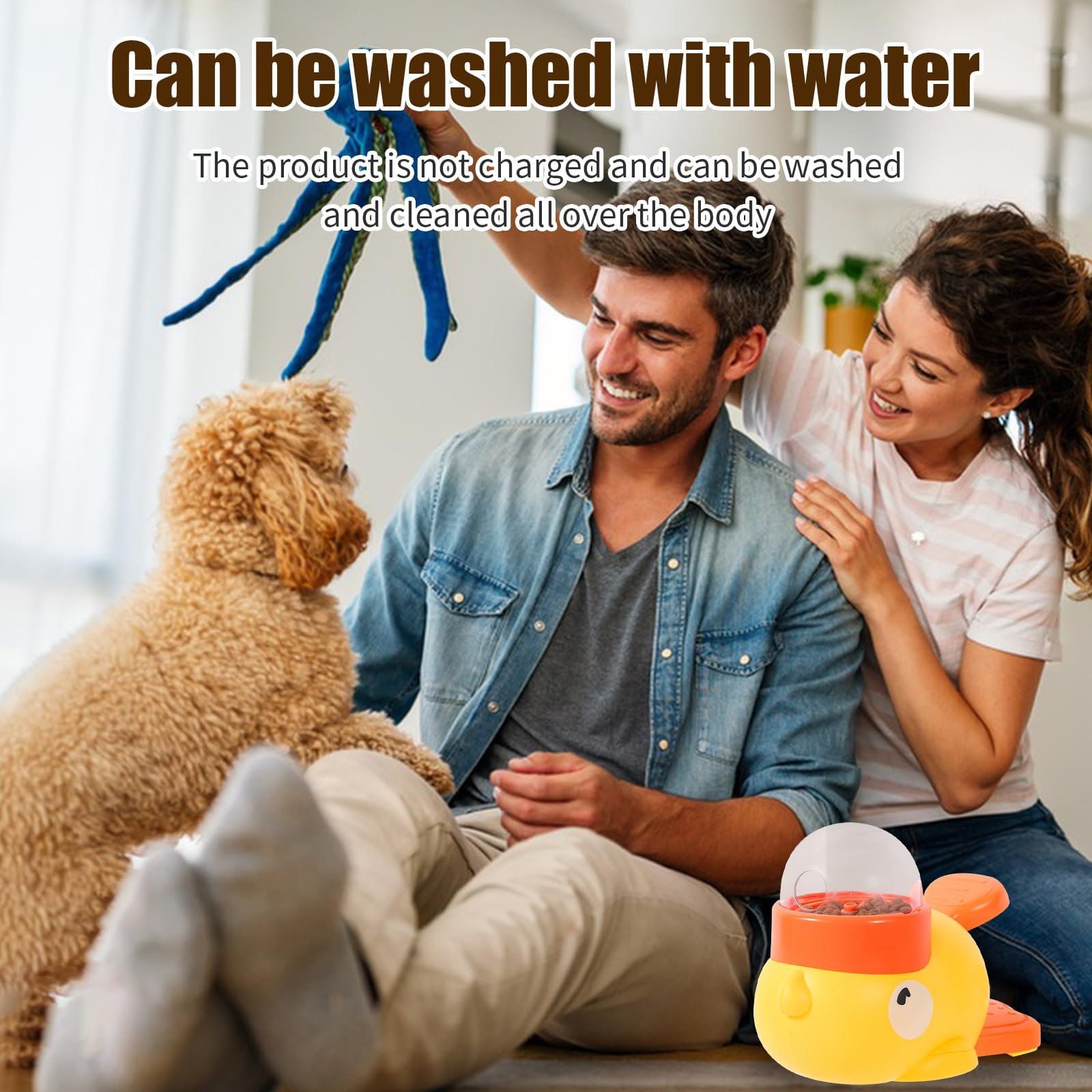 Juguete de alimentación lenta para perros, dispensador de alimentos interactivo en forma de pato para perros y gatos, máquina de alimentación automática de entrenamiento de coeficiente intelectual