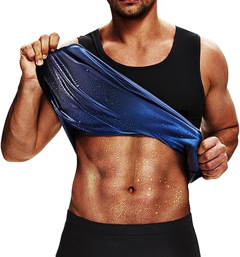 Traje de sauna, chaleco de entrenamiento de cintura para hombre, camiseta sin mangas para entrenamiento de sudor