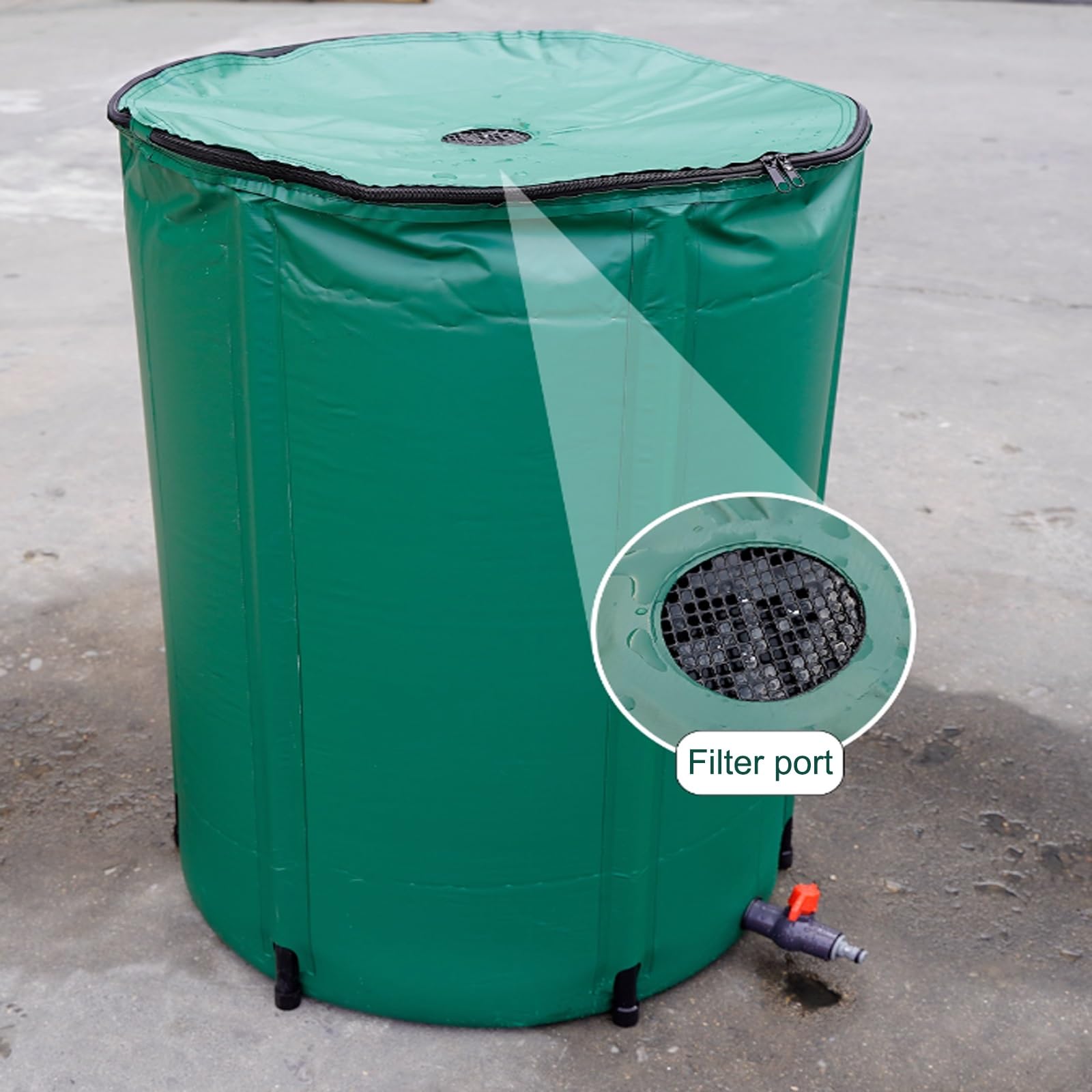 Cisterna for La Raccolta dell'Acqua Piovana in PVC, Tamburo di Raccolta dell'Acqua for Esterni, Serbatoio Pieghevole for L'acqua Piovana, for Il Giardino di Casa(200L)